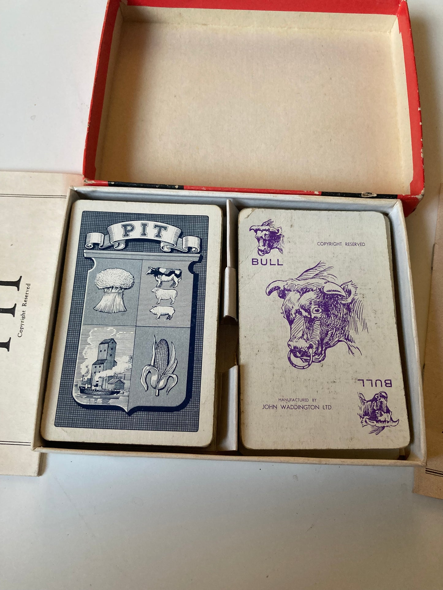 Vintage Pit Card Game - John Waddington - 63 Card Version + Bull & Bear Cards -: