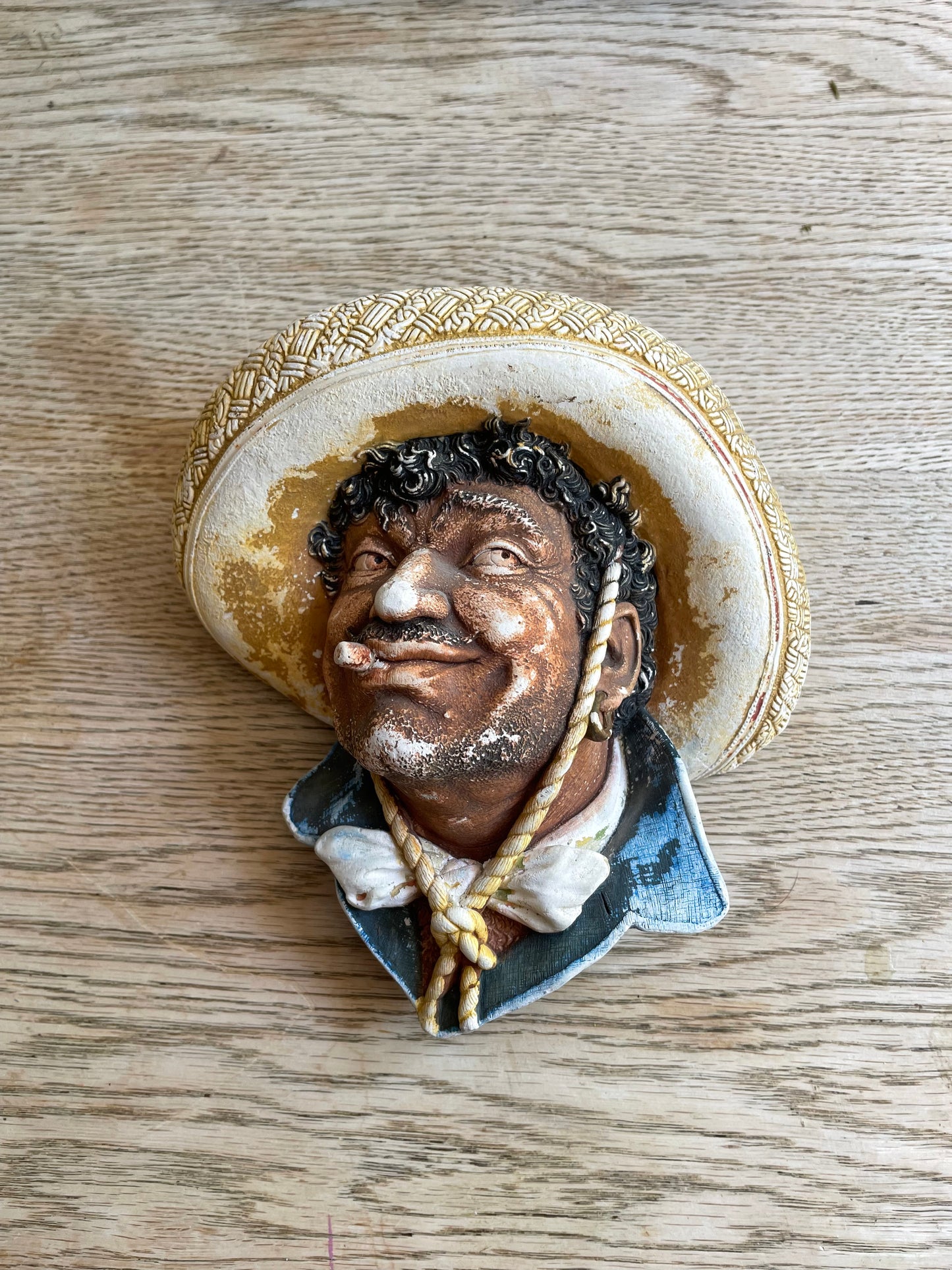 Bossons Head Pancho Chalkware Wall Hanging 1960s Made in England