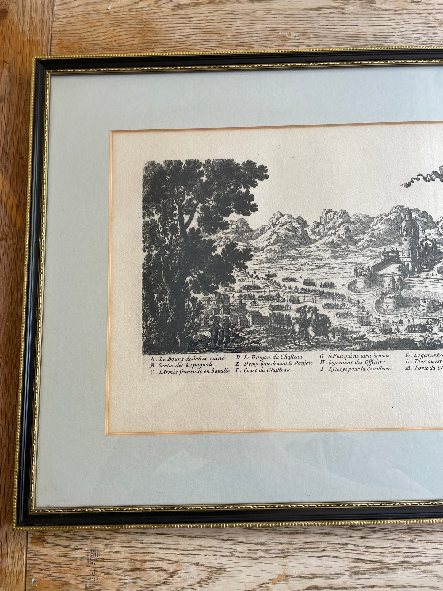 SALCES. in Roussillon Framed Vintage Map Print From The Louvre
