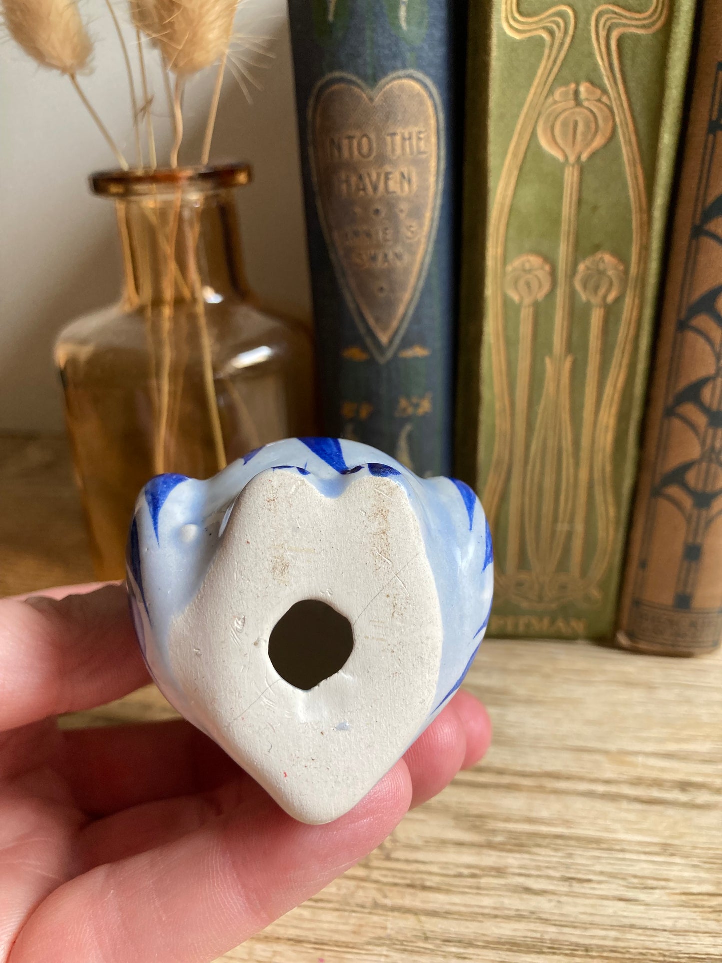 Tonala Mexican Folk Art Pottery Handpainted Signed Owl Figurine