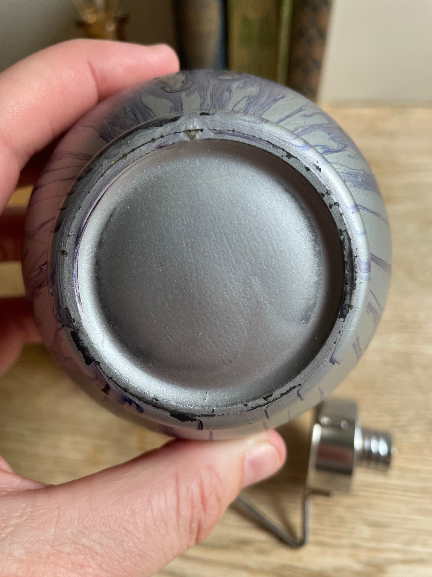 Painted Frosted Glass Tea Light Holder Drip Pattern