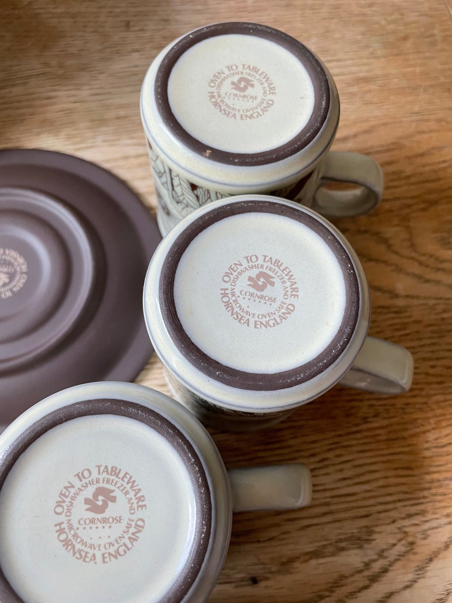 Hornsea Cornrose Espresso Coffee Cup & Saucer Set x5 Retro 70s