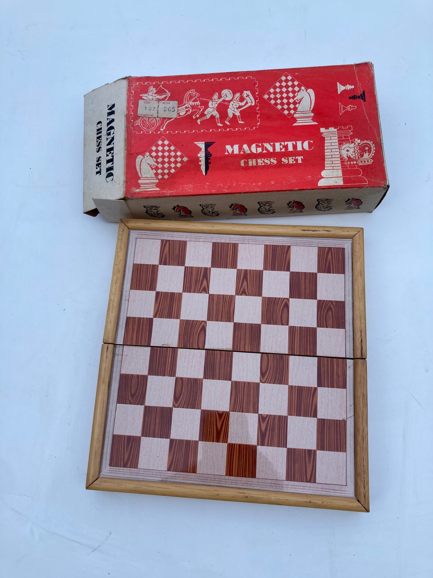 Vintage Lowe Magnetic Chess Set Complete With Board Boxed Prop Vintage Games - Bloom & Heirloom Vintage Decor
