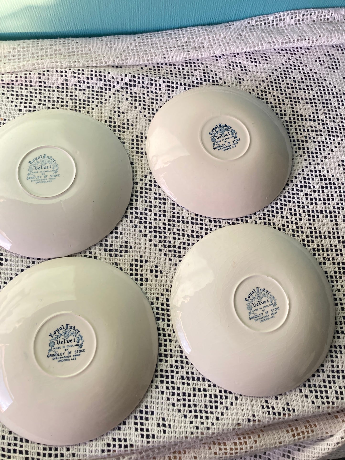 Royal Tudor Velvet Vintage Saucers Set of 4 - Bloom & Heirloom Vintage Decor