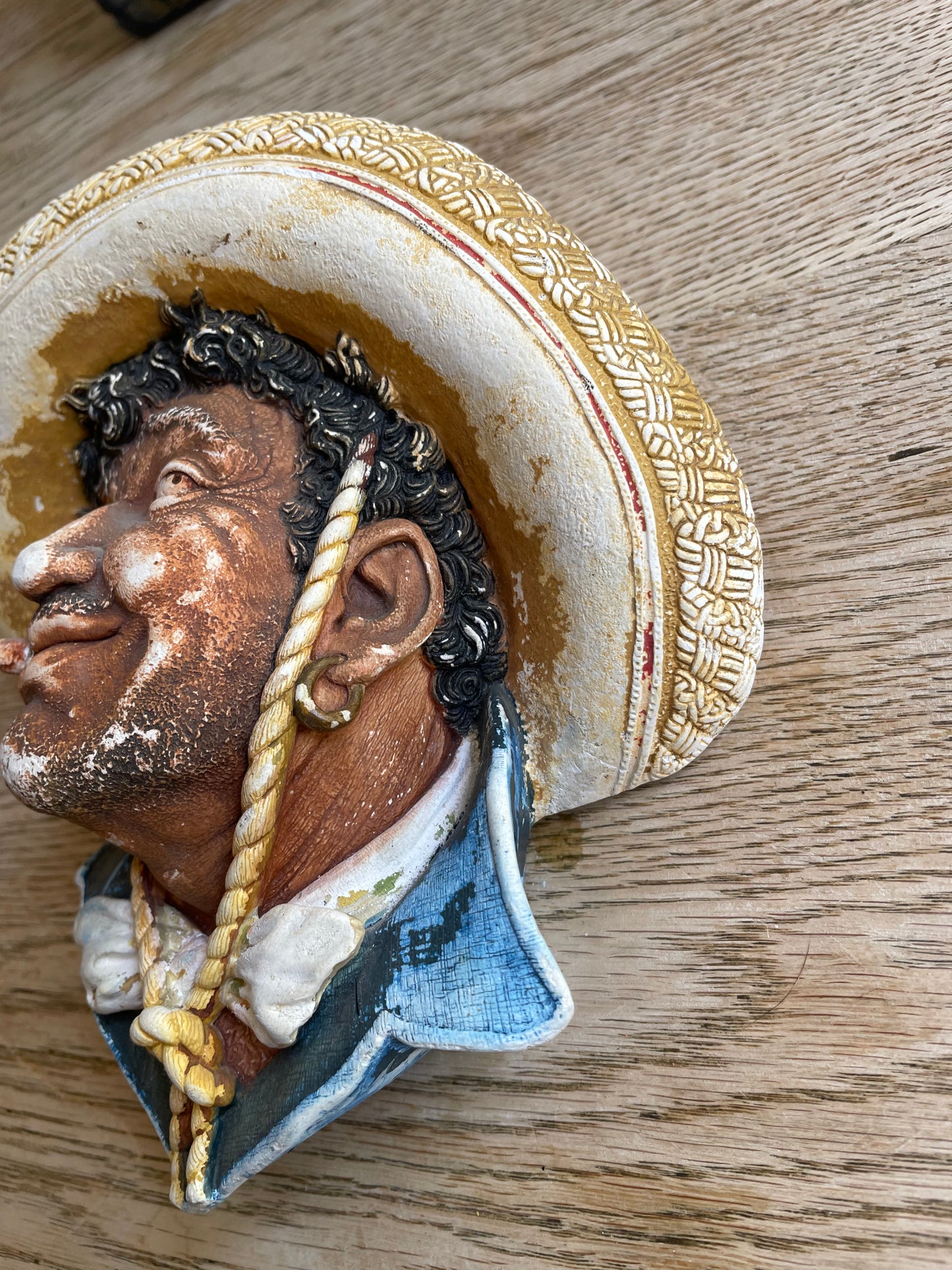Bossons Head Pancho Chalkware Wall Hanging 1960s Made in England
