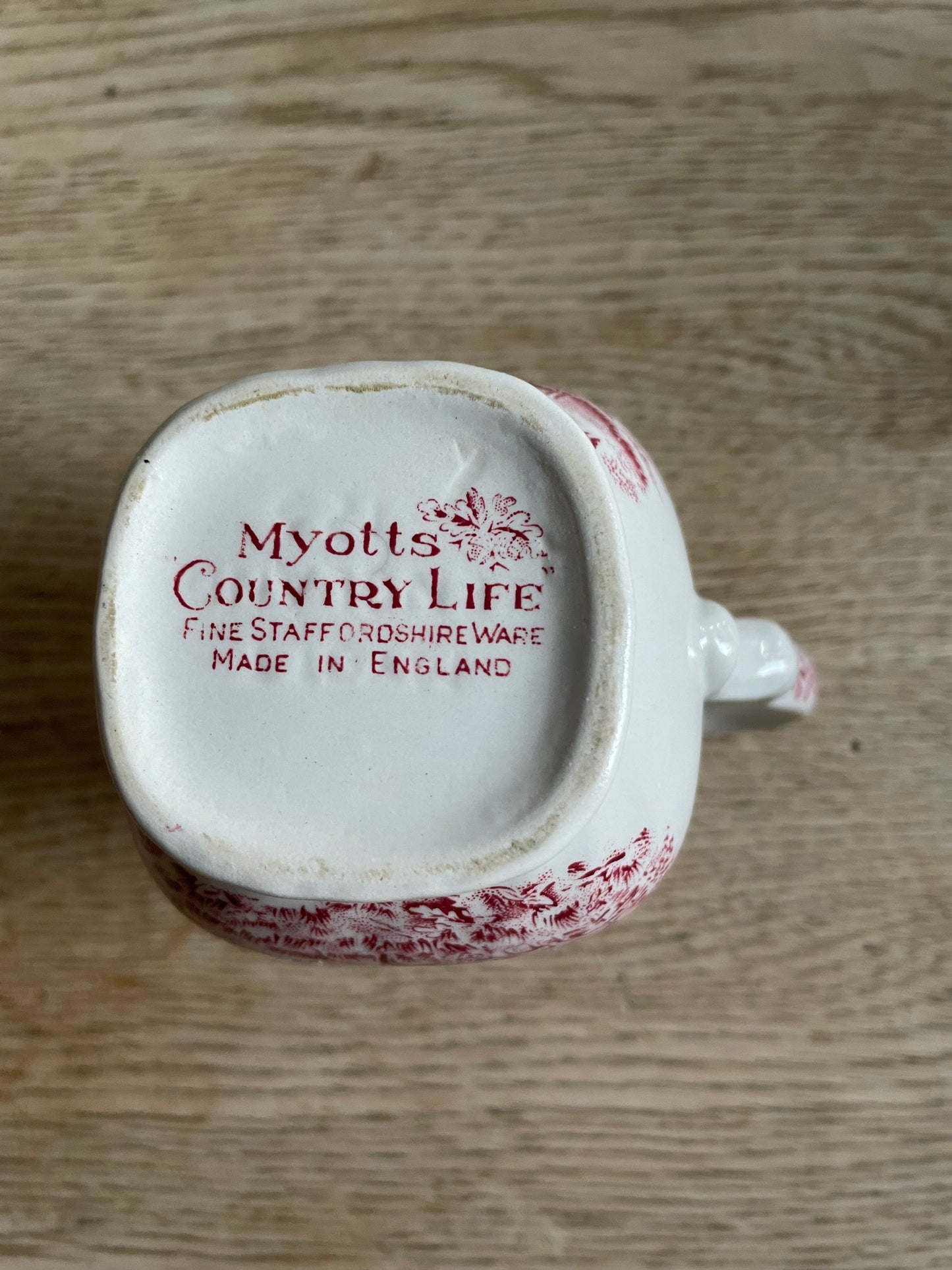 Vintage Myotts Country Life Staffordshire Ware Milk Cream Jug Hunting Horses