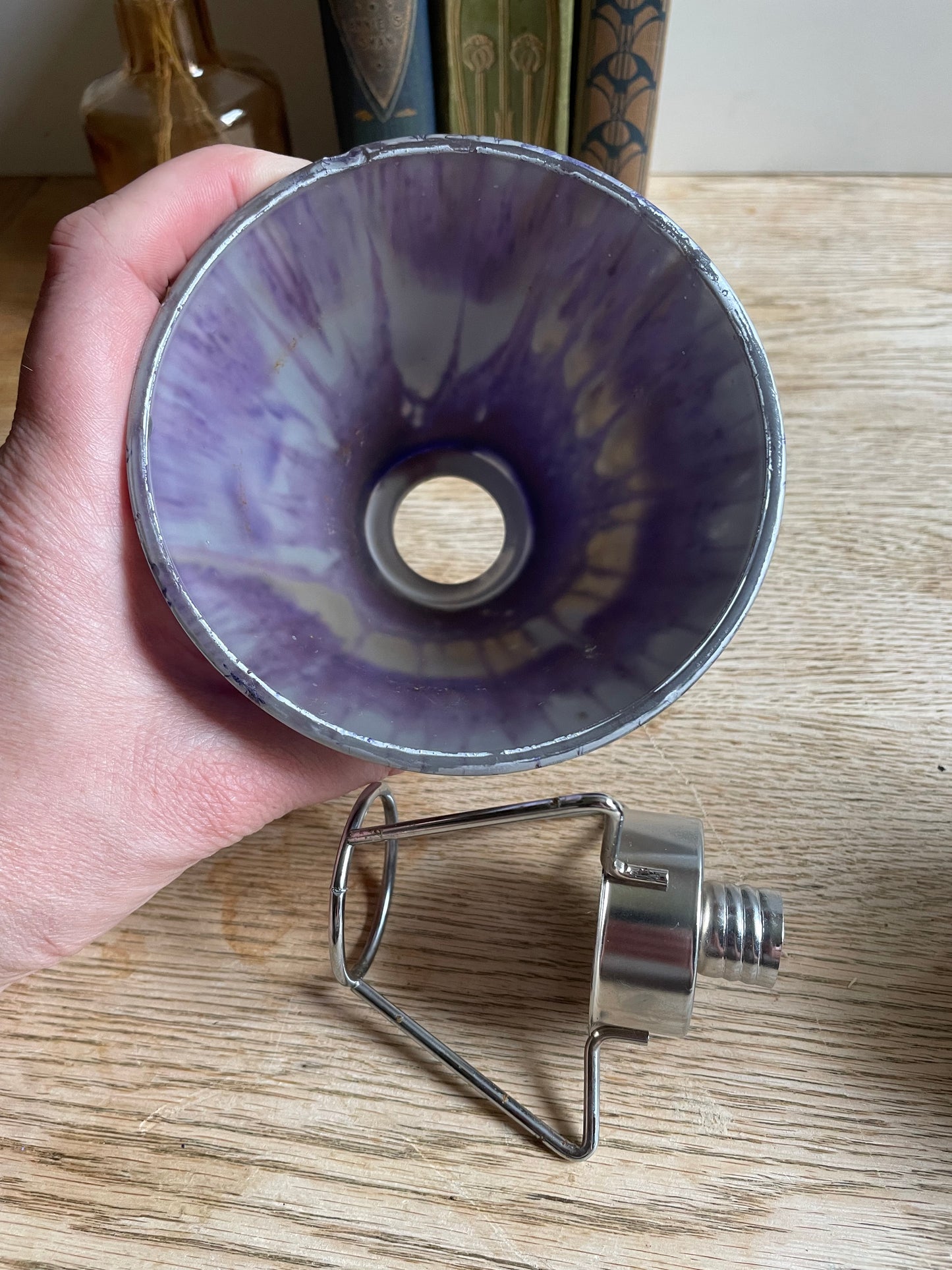 Painted Frosted Glass Tea Light Holder Drip Pattern