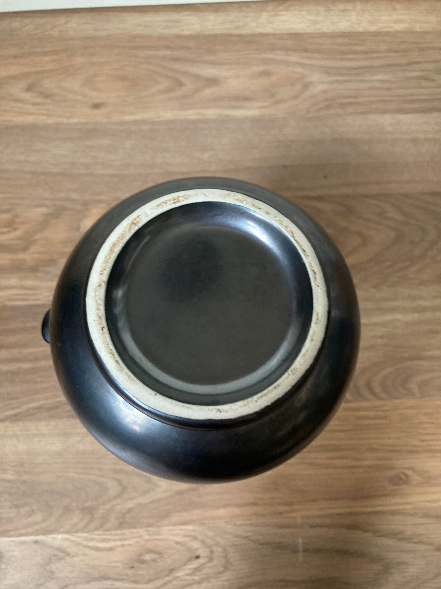 Vintage Prinknash Pottery Black Ceramic jug with a Metallic Lustre Pewter Effect Glaze