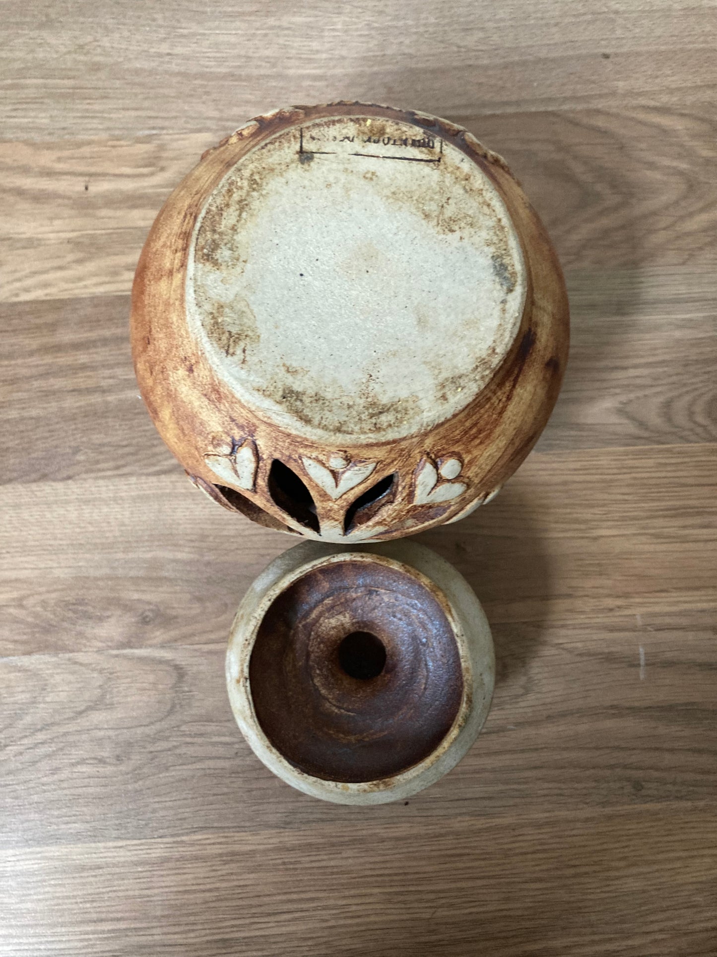 Stoneware Garlic Pot by Quantock Pottery Rustic Kitchen