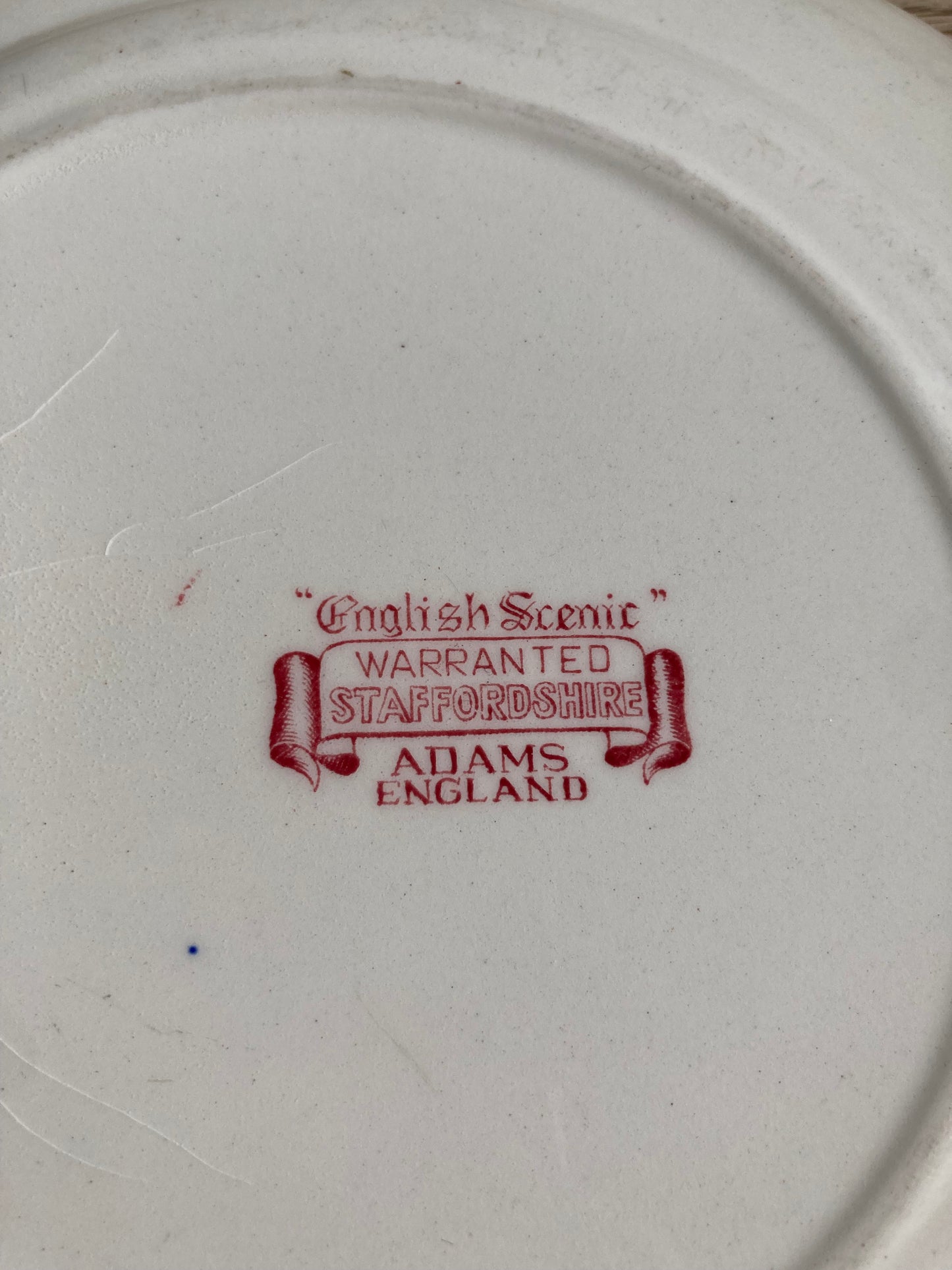 Red Transferware Plates Set of 2 Adam’s Wnglish Scenic Side Plates