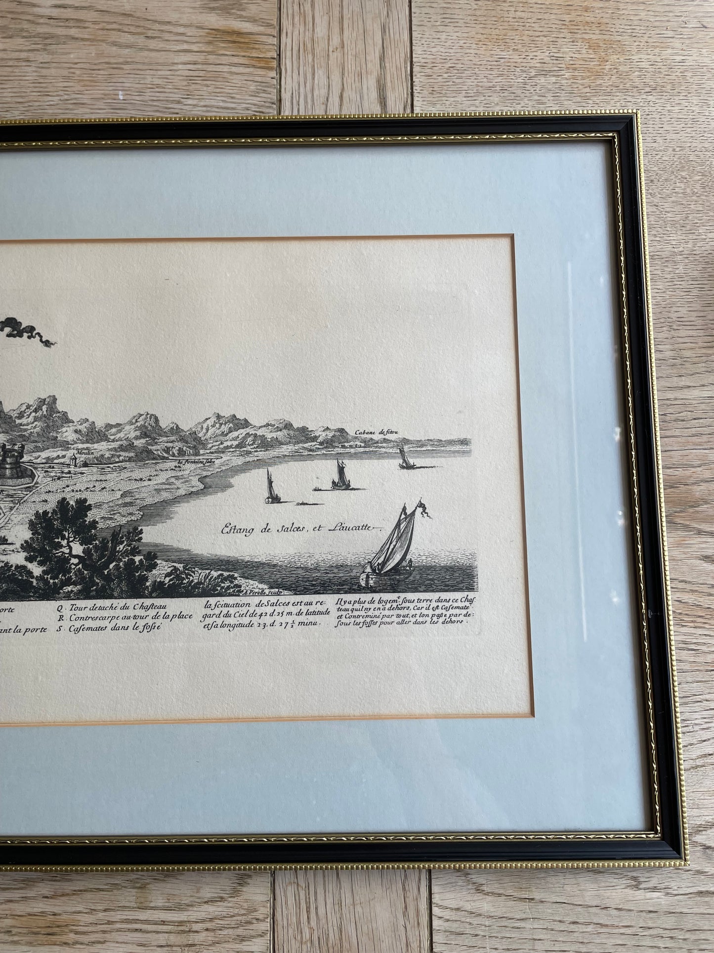 SALCES. in Roussillon Framed Vintage Map Print From The Louvre