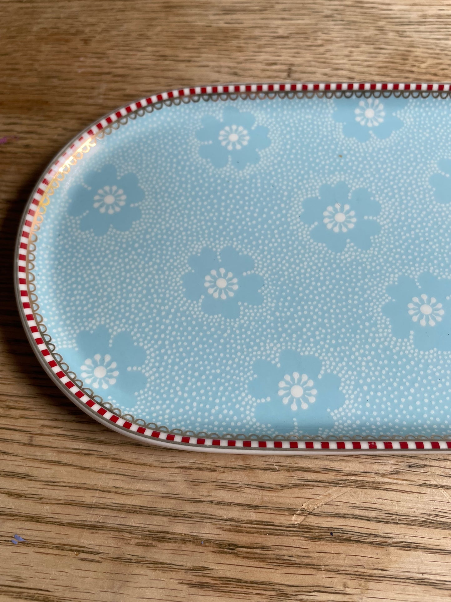 Pip Studio Floral Early Bird Tray Blue Ceramic Trinket Dish