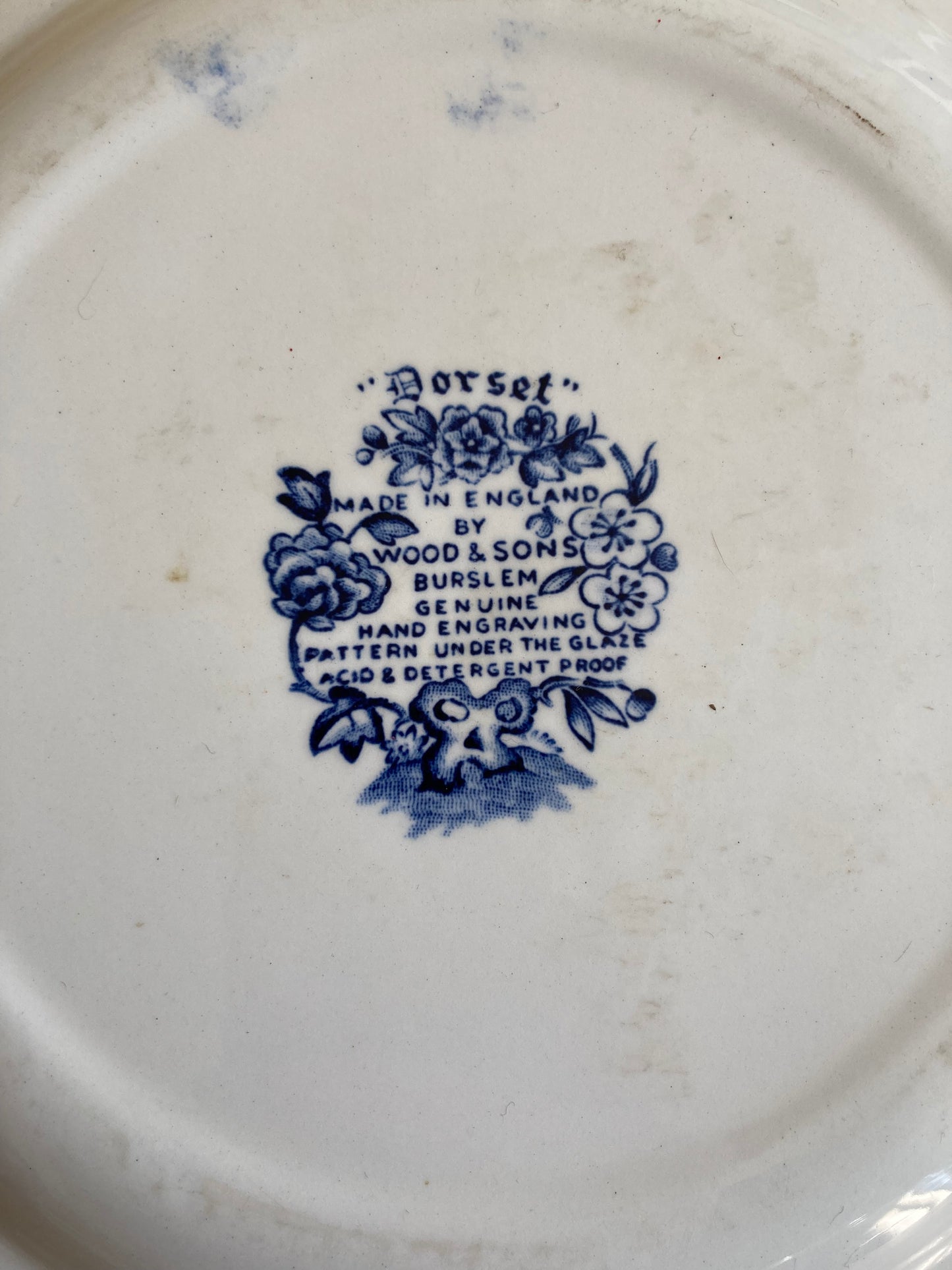 Woods And Sons Dorset Blue Dinner Plate Vintage Replacement Prop