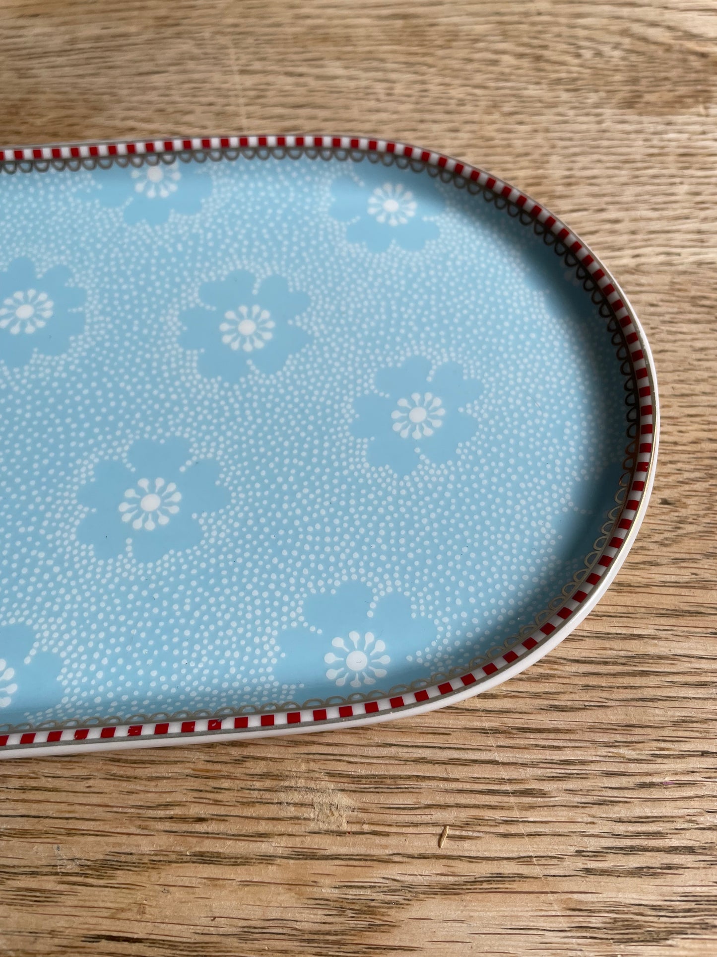 Pip Studio Floral Early Bird Tray Blue Ceramic Trinket Dish