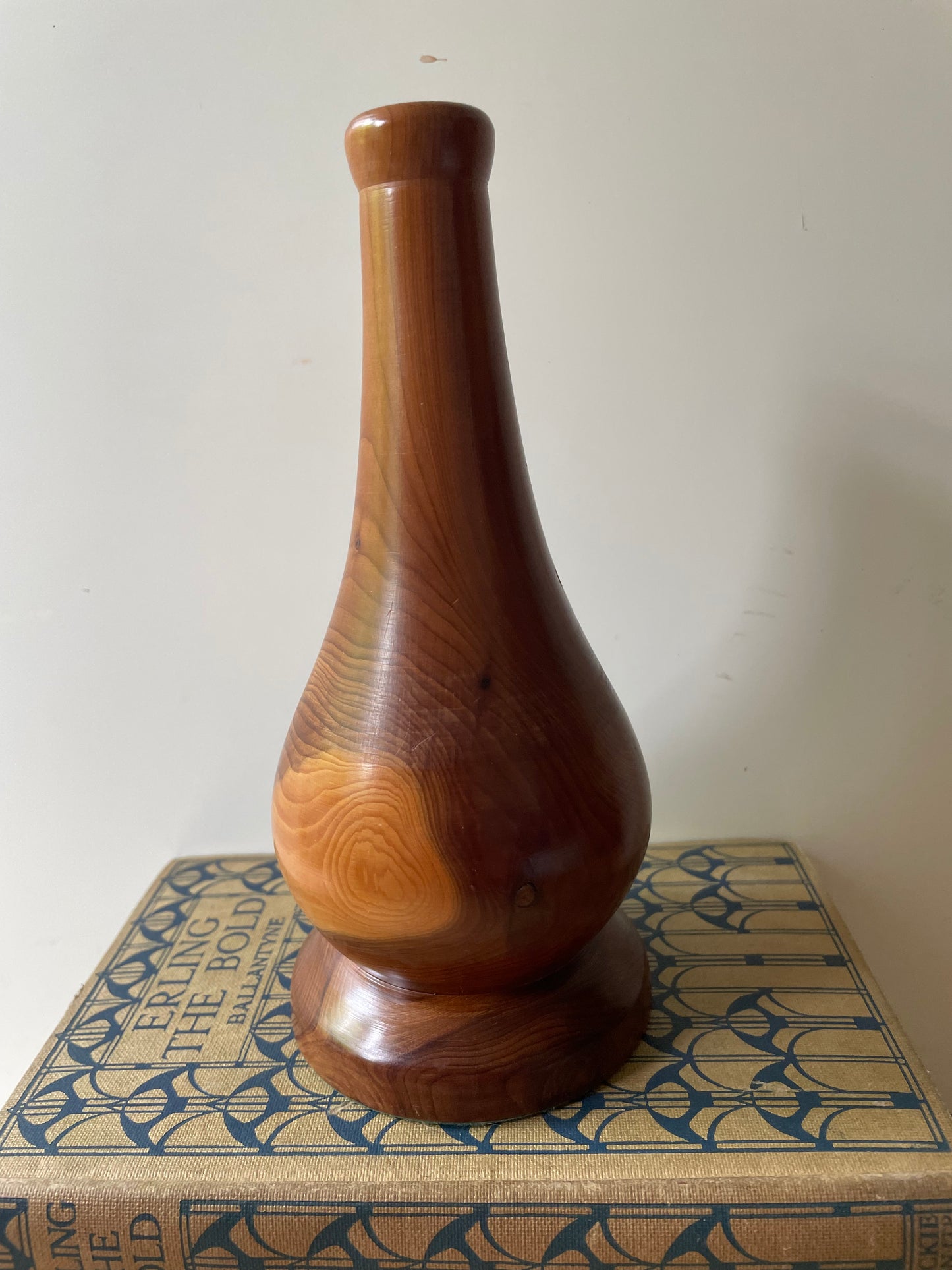 Hand turned Yew Wooden Bud Vase by Gordon Roper