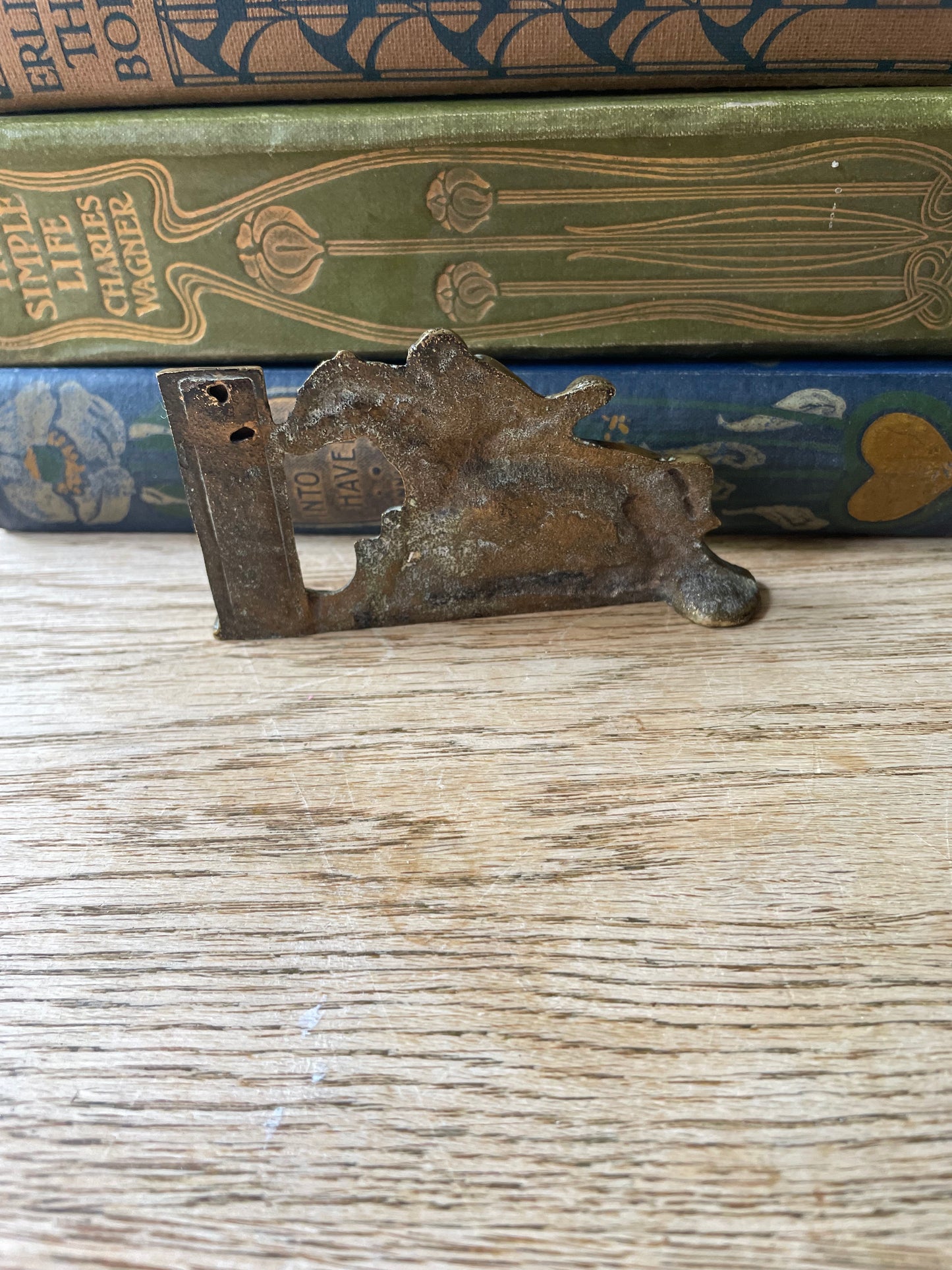 Vintage Brass Jockey Figurine and Integrated Thermometer