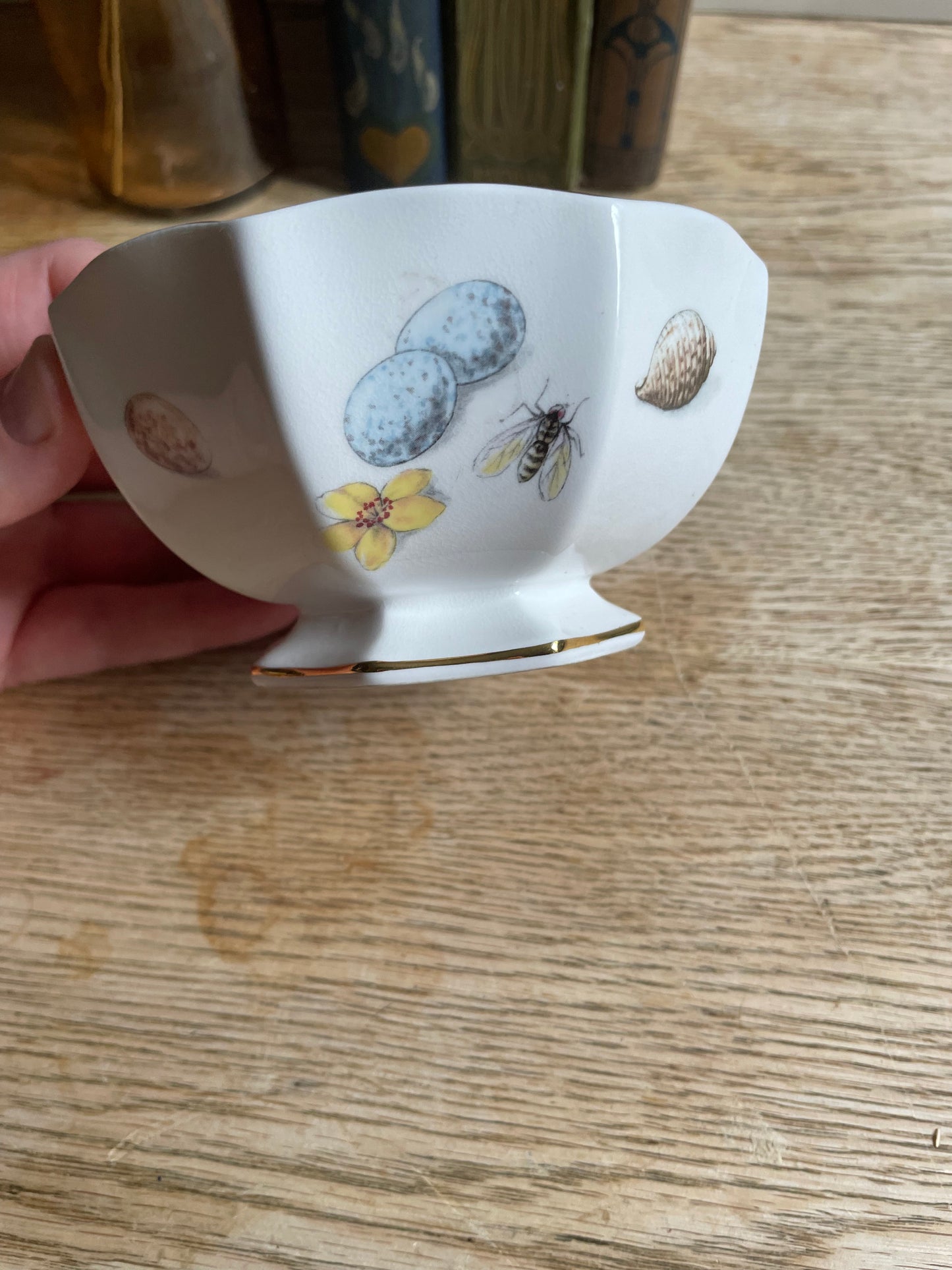 Aynsley Natures Delights Octagonal Dessert Bowl Footed Replacement Bone China