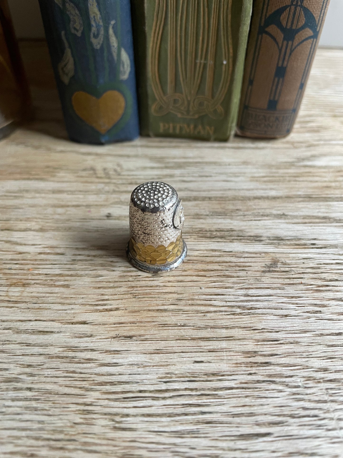 Religious Lourdes Silver Brass Metal Thimble
