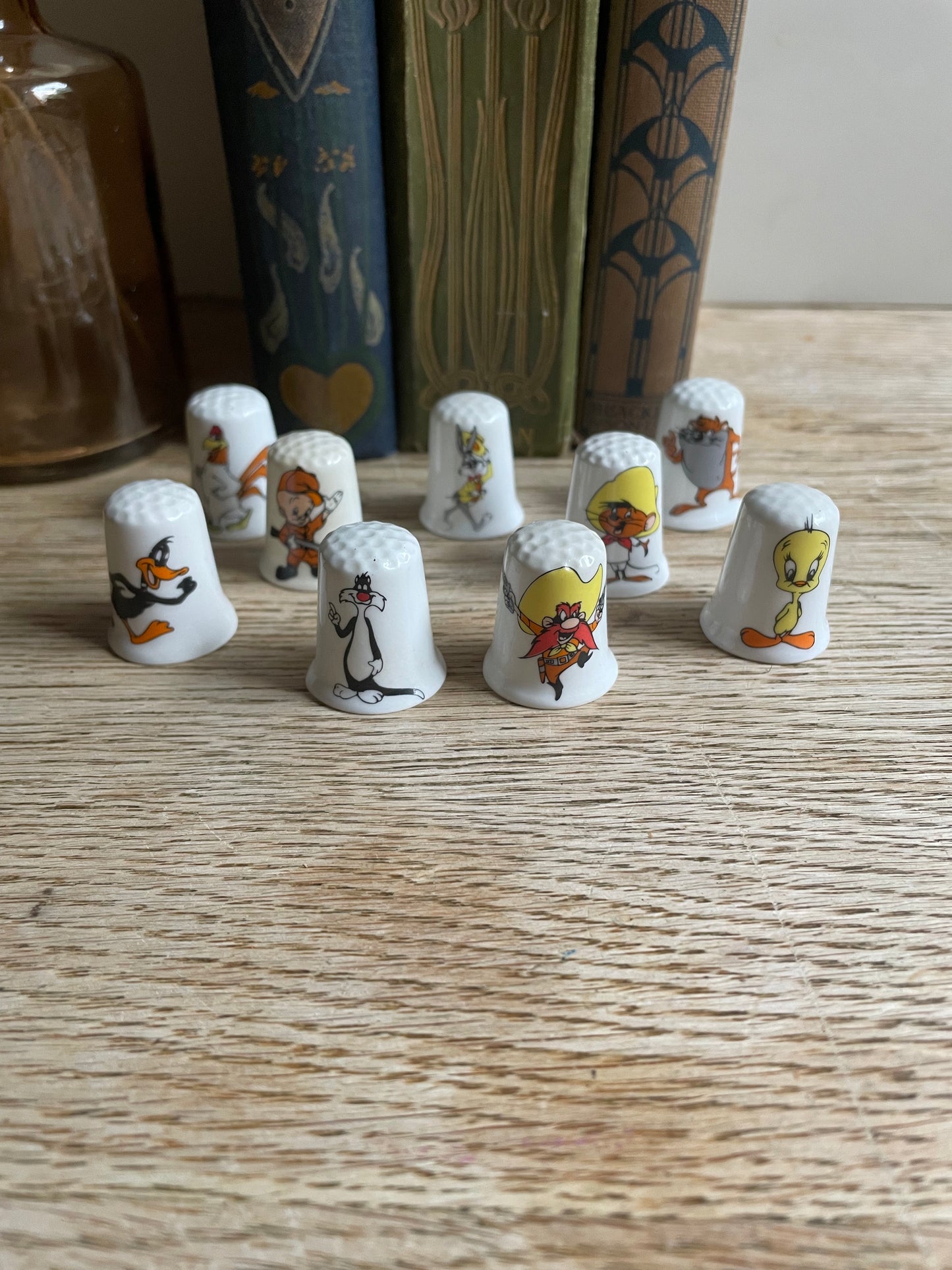 Looney Toons Warner Brothers Character Thimbles Set of 9