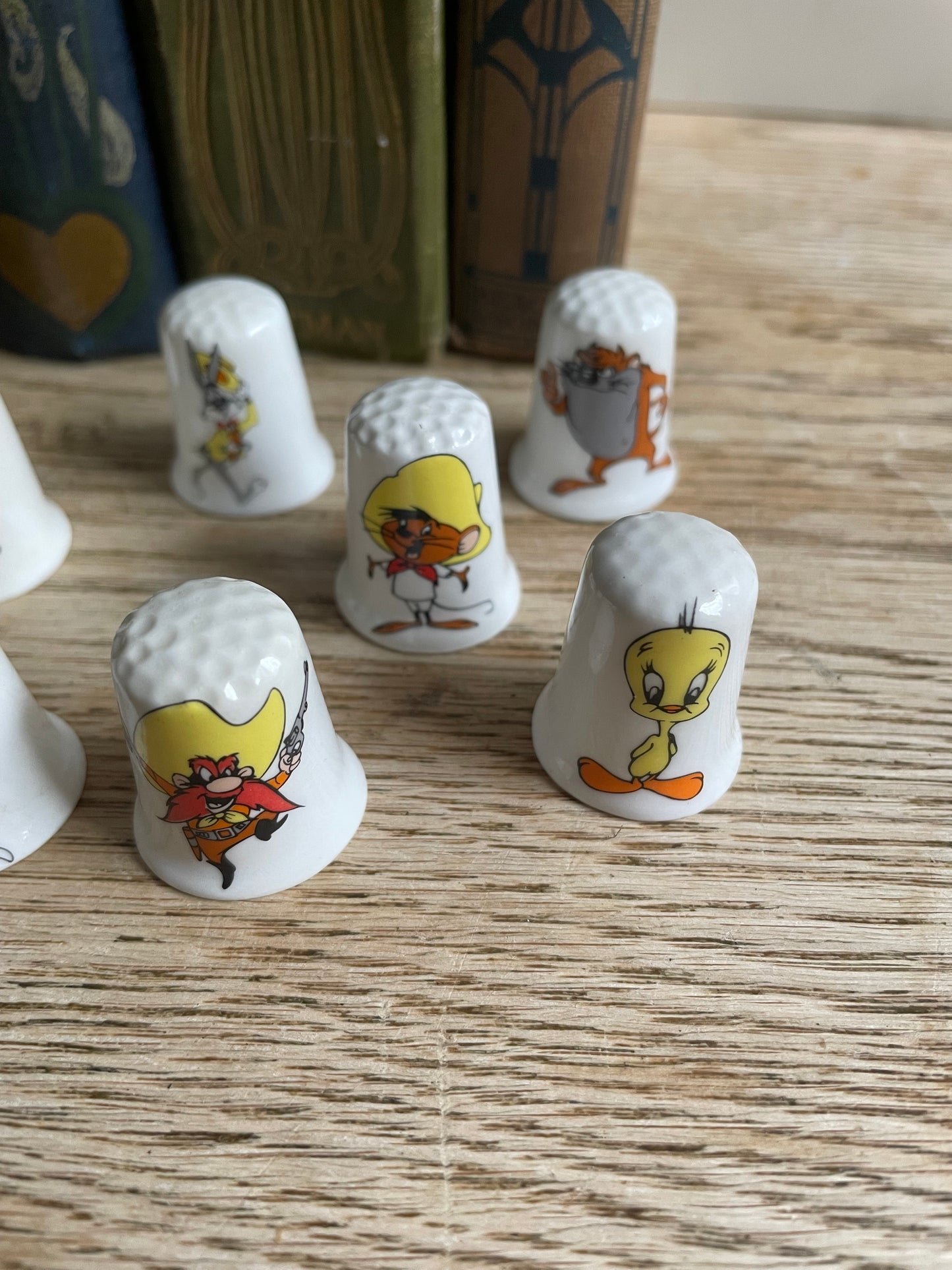 Looney Toons Warner Brothers Character Thimbles Set of 9