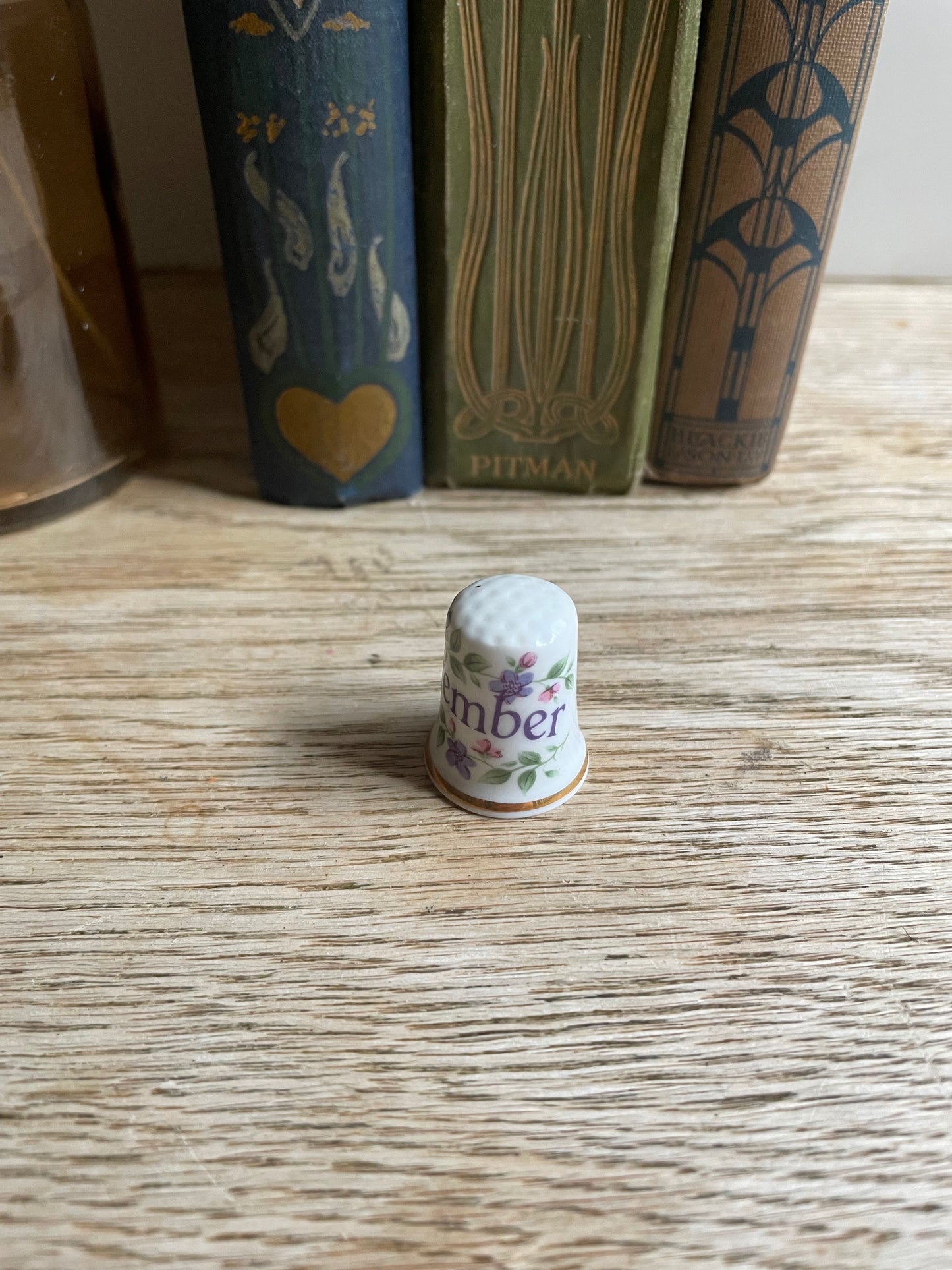 September Themed English Bone China Thimble