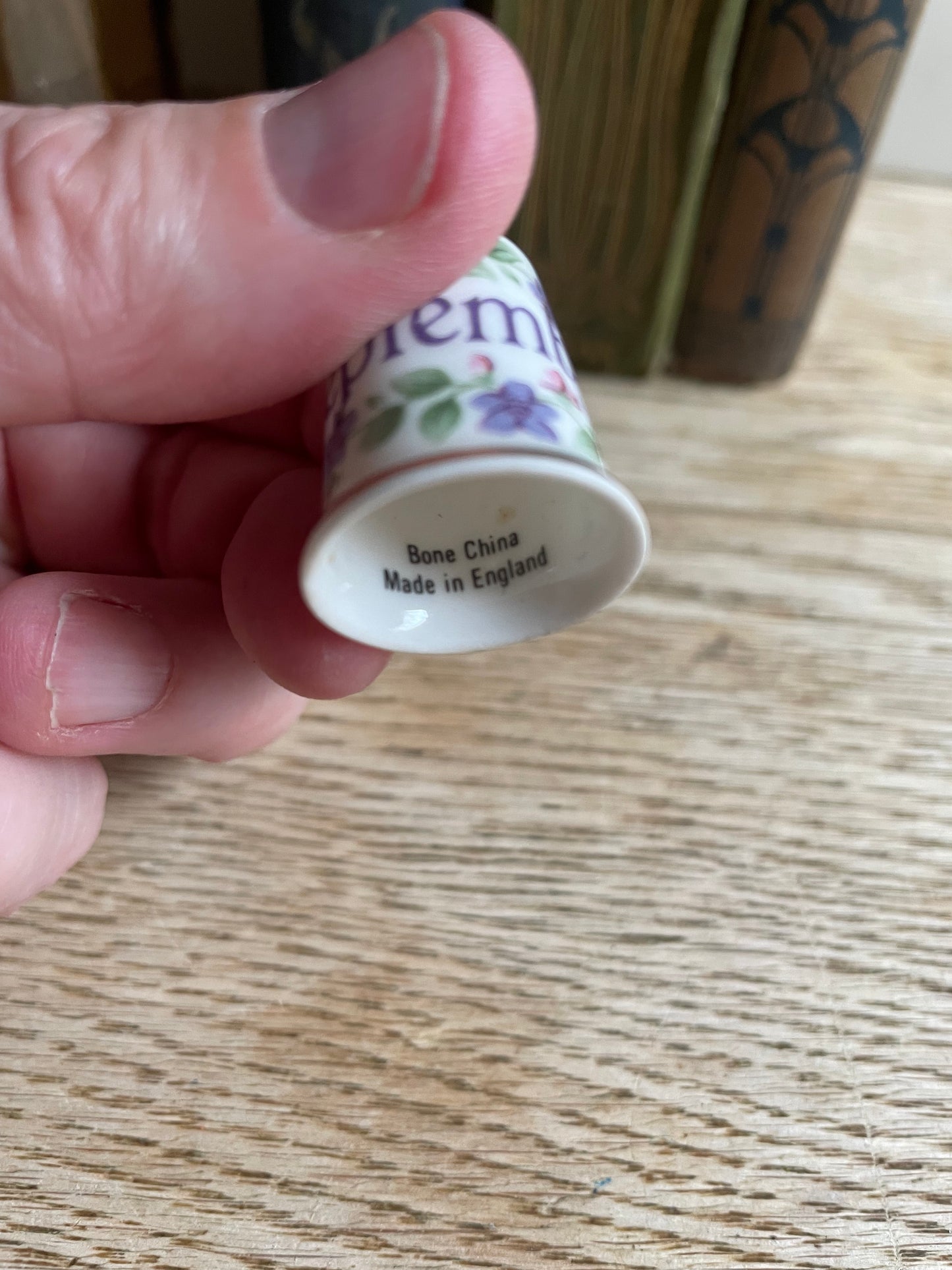 September Themed English Bone China Thimble