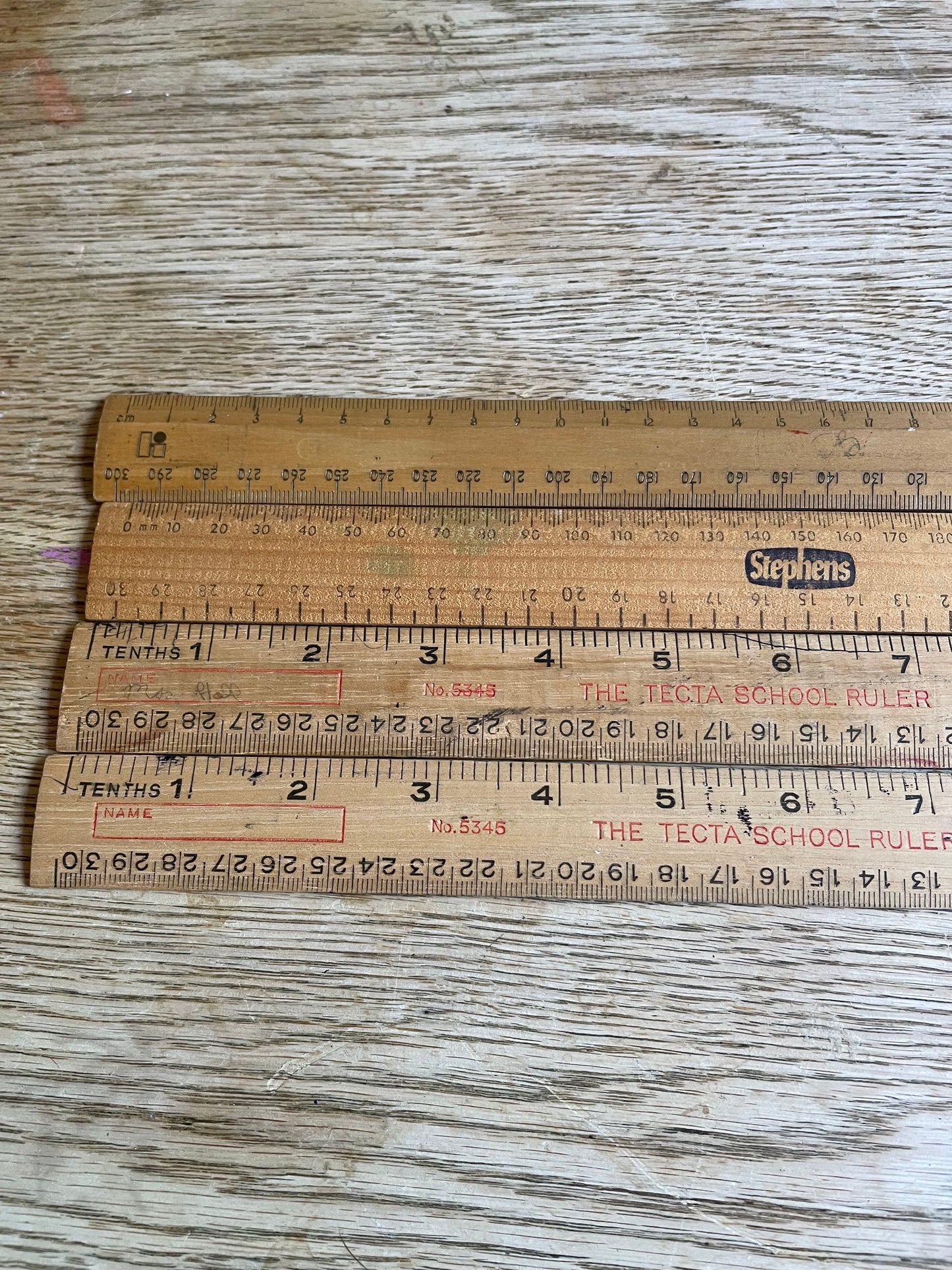 Vintage Wooden Rulers Set of 4 Craft Project