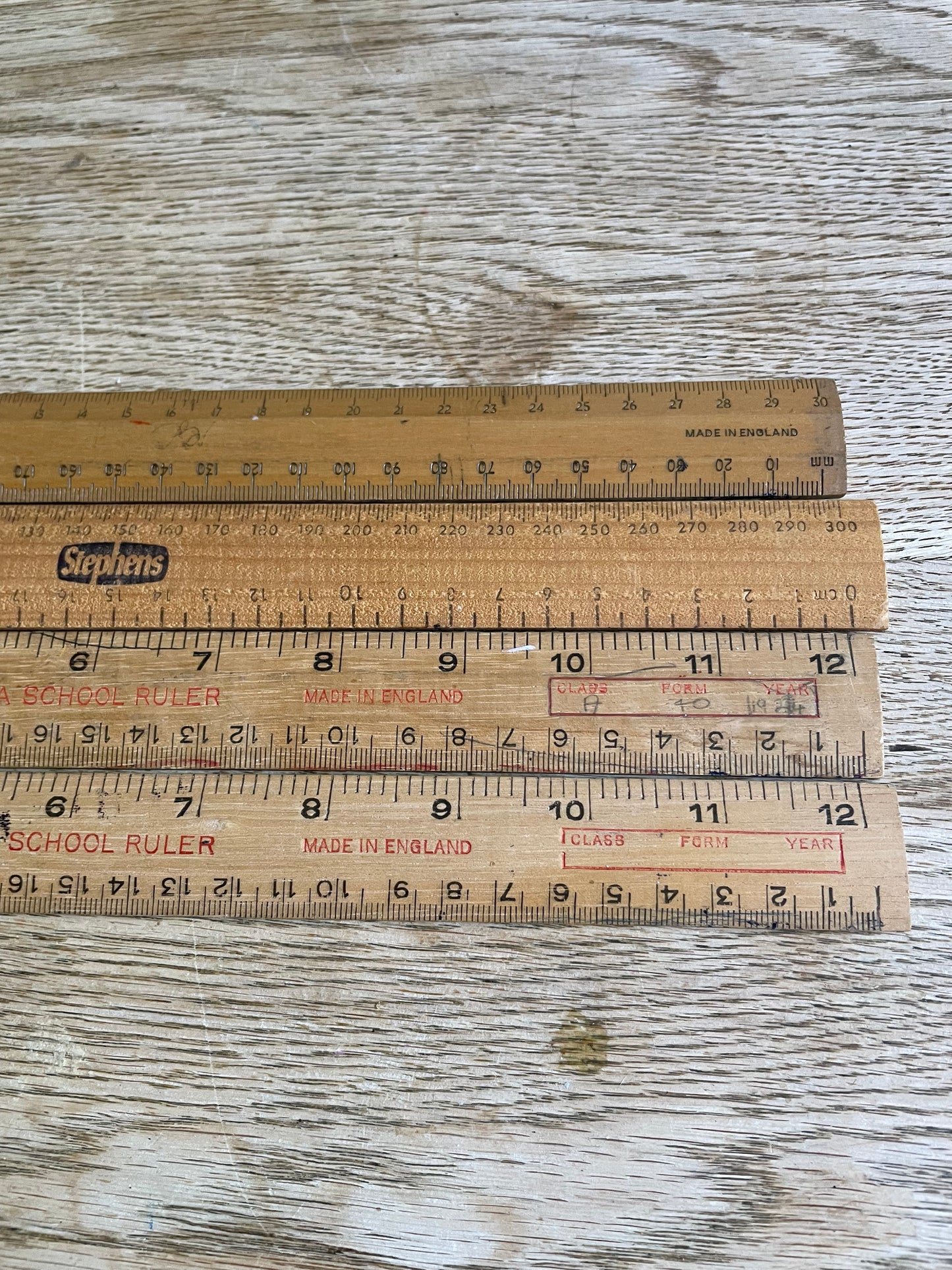 Vintage Wooden Rulers Set of 4 Craft Project