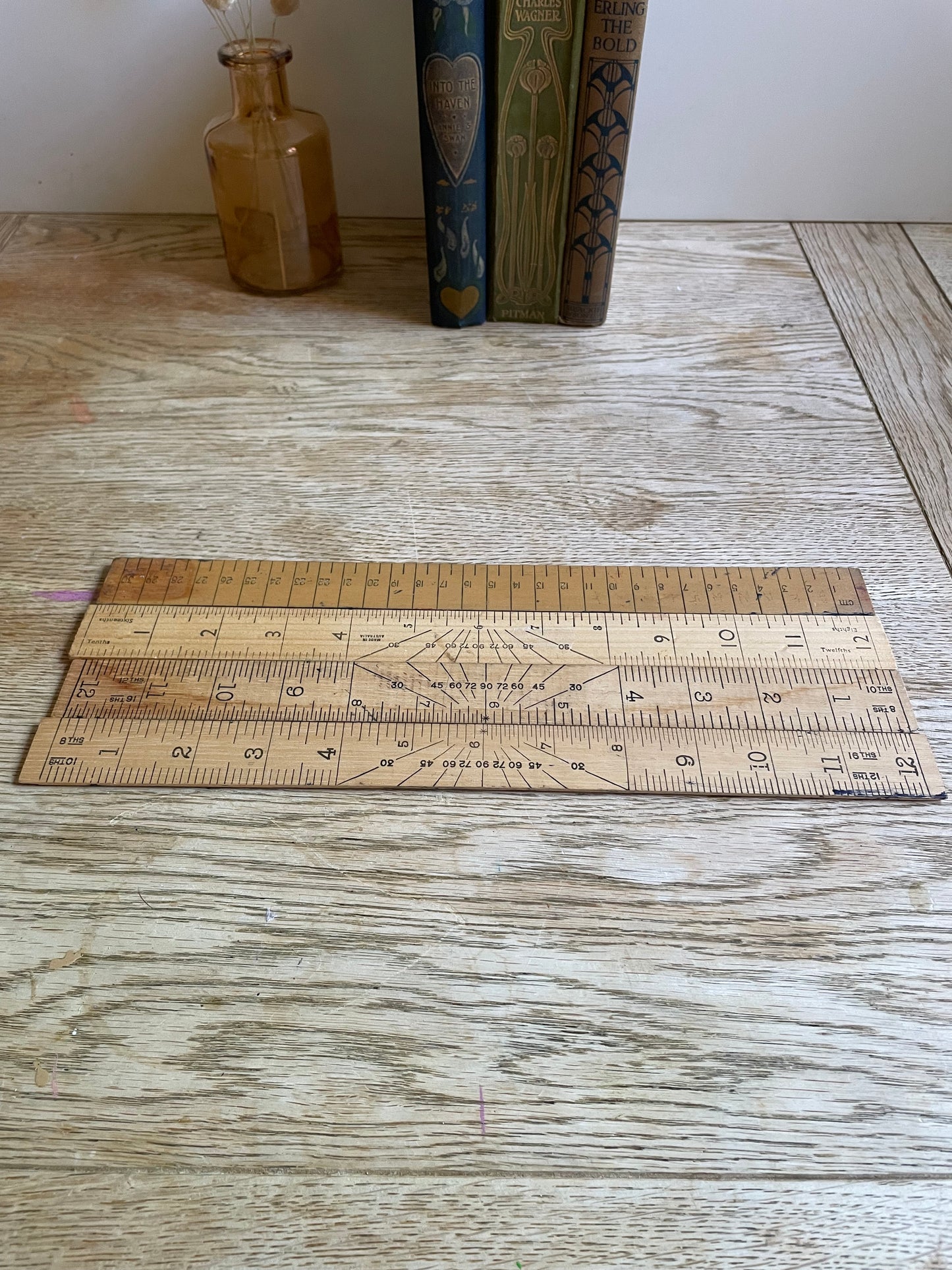 Vintage Wooden Rulers Set of 4 Craft Project