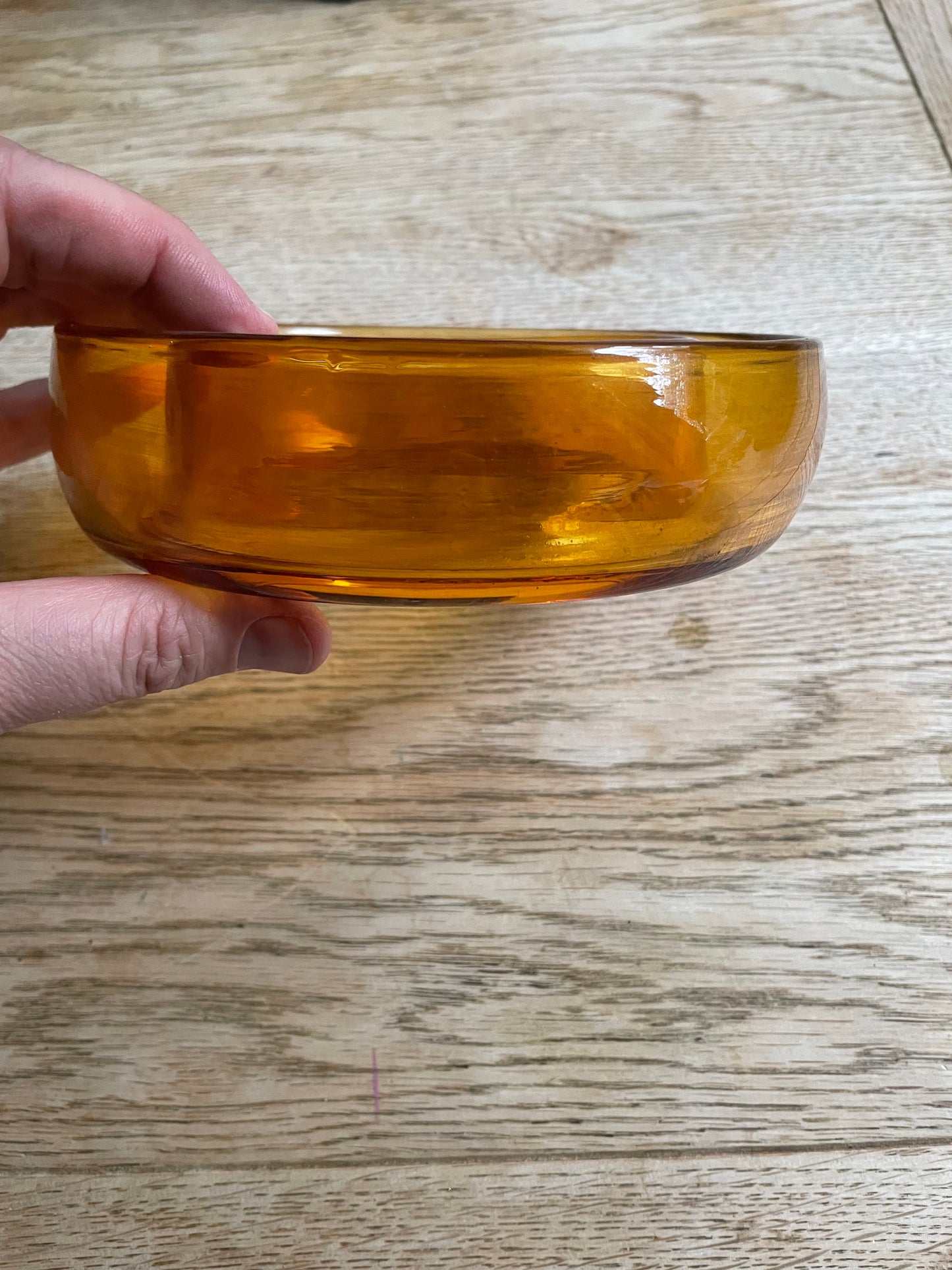 Vintage Amber Glass Posy Ring 1950s Floral Arrangement Table Display