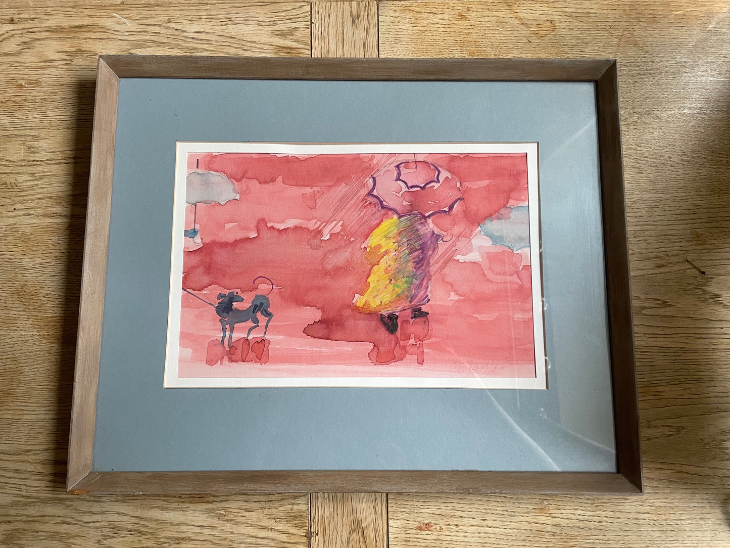 Original Signed Watercolour Framed by Terry Smith "Singing' In the Rain"