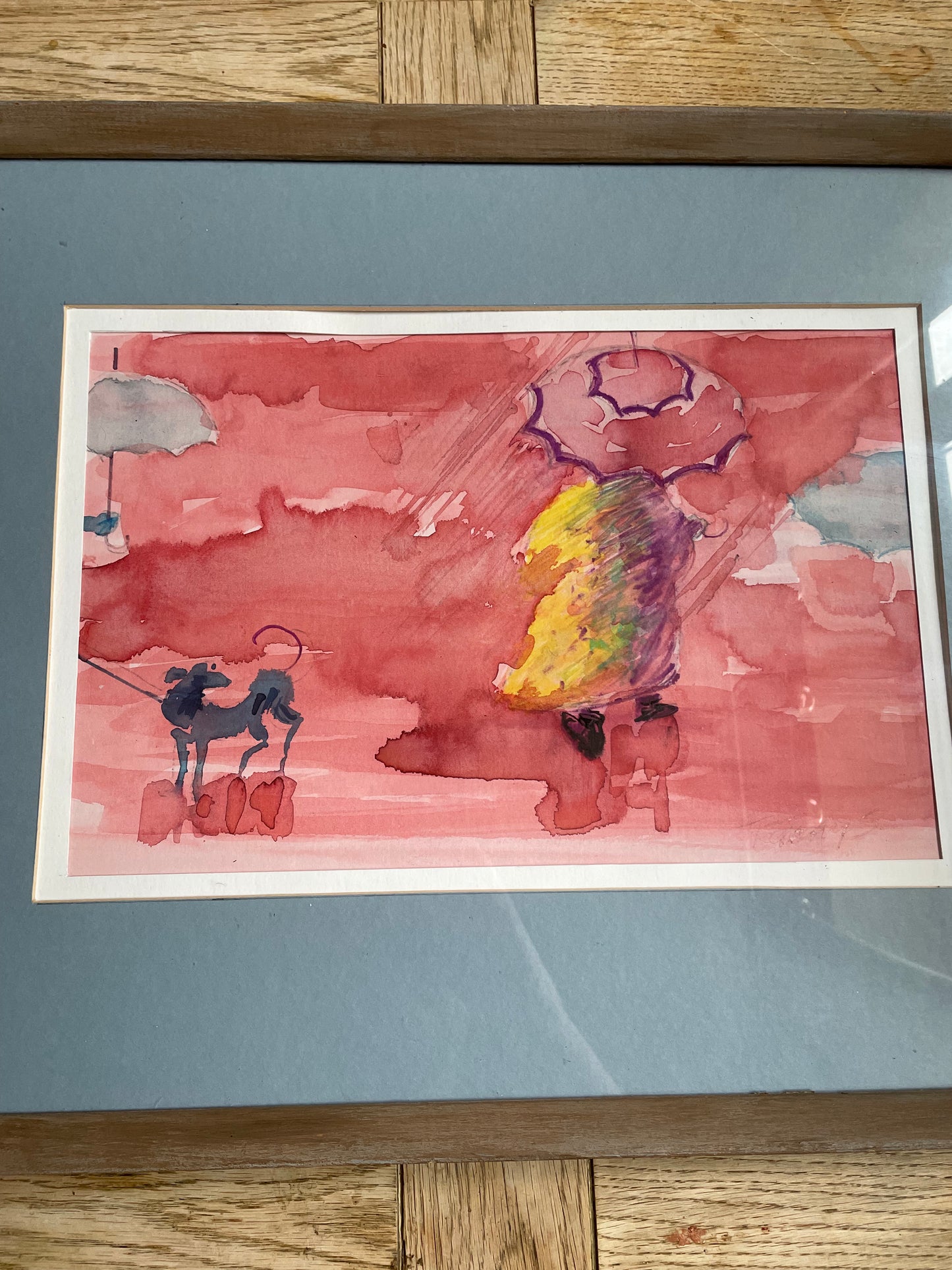 Original Signed Watercolour Framed by Terry Smith "Singing' In the Rain"