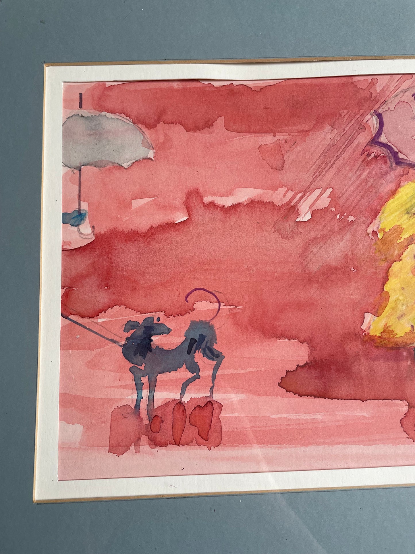Original Signed Watercolour Framed by Terry Smith "Singing' In the Rain"