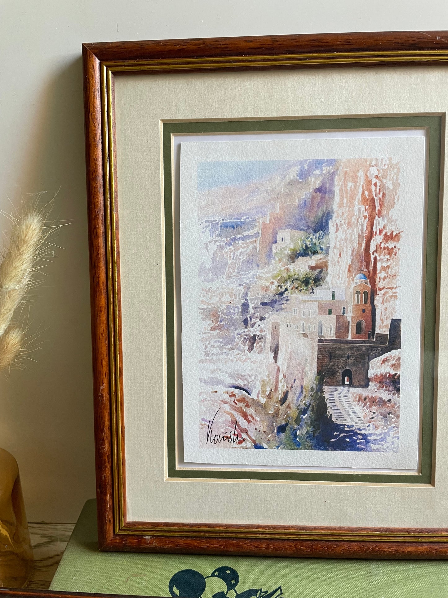 Framed Pair of Watercolour Prints of the Mar Saba Monastery