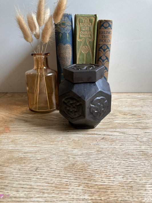 Tyn Llyn Celtic Knot Hexagonal Lidded Jar Mantle Decor
