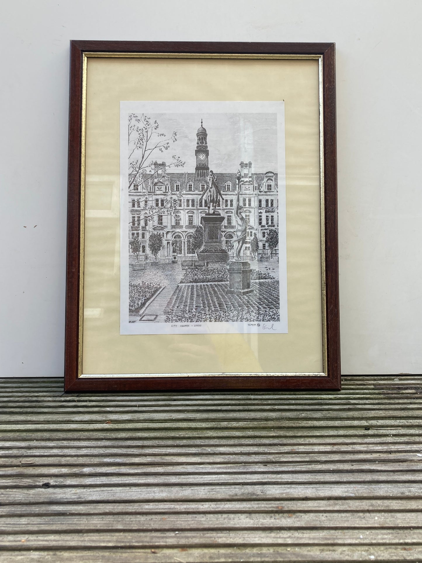 Framed Andrew Gilmour City Square Leeds Signed Print