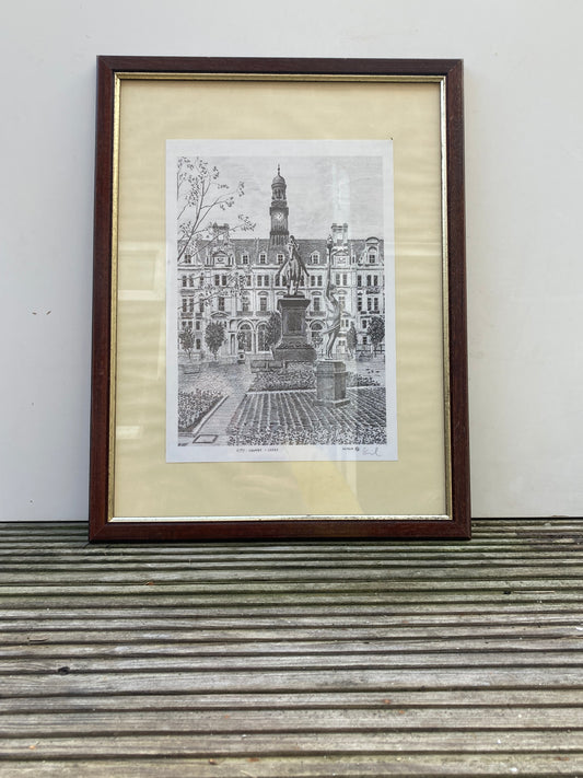 Framed Andrew Gilmour City Square Leeds Signed Print