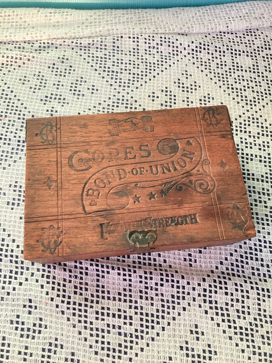 Rare Vintage Cope's Bond Of Union Smoking Tobacco Wooden Box - Liverpool