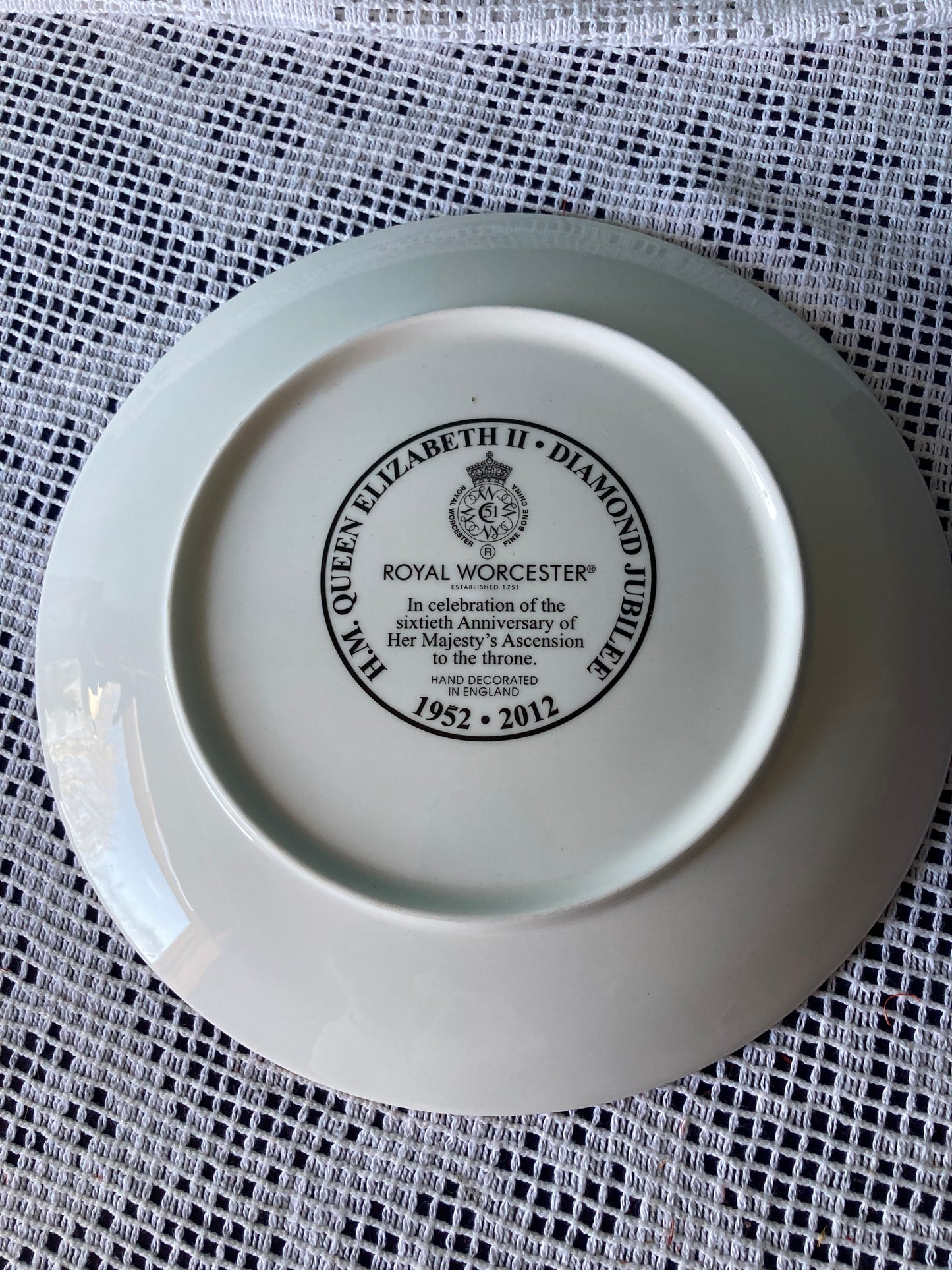 Royal Worcester Queen Elizabeth II Diamond Jubilee Plate - Boxed