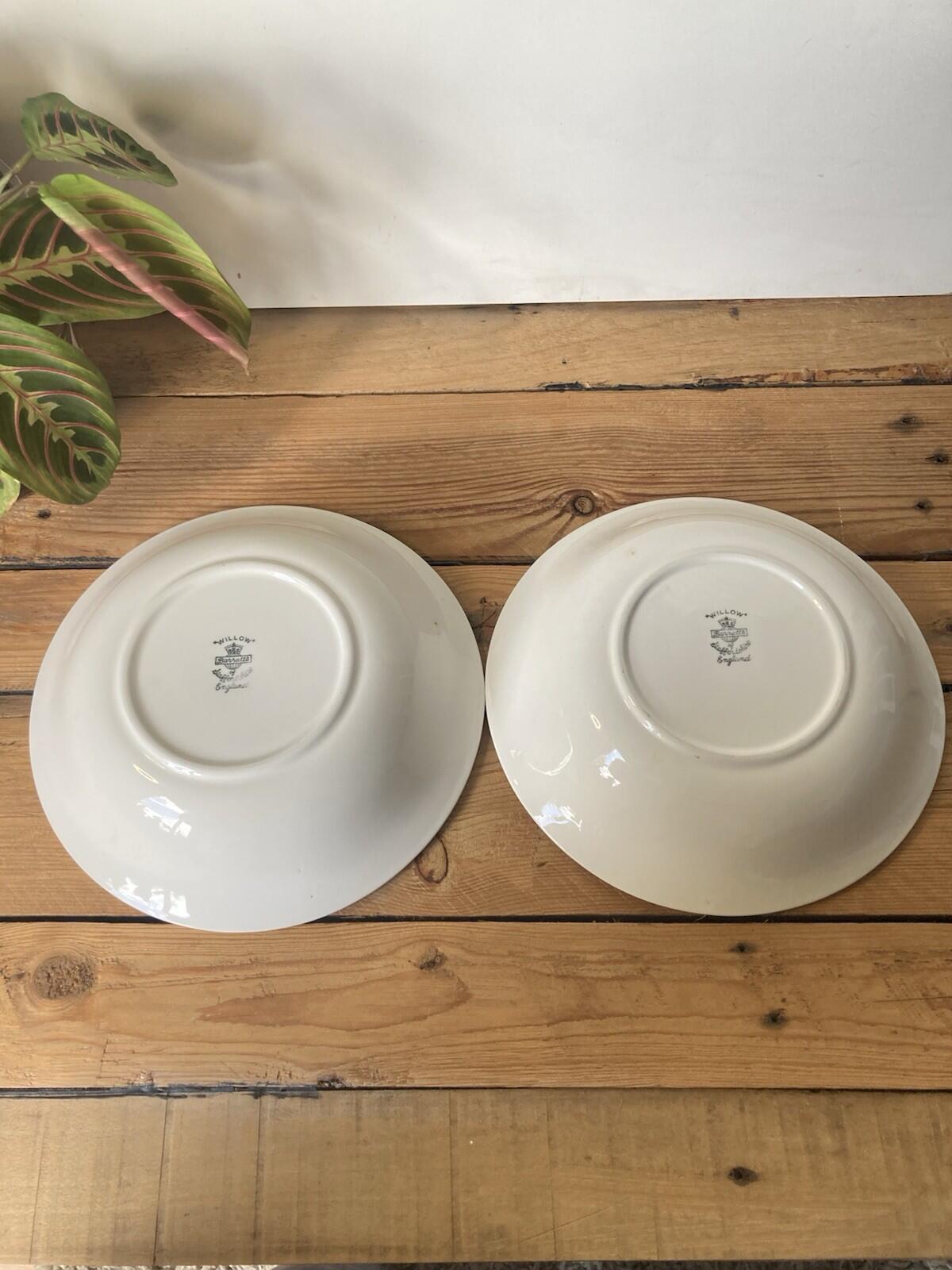 Barretts Of Staffordshire Old Willow England porcelain Serving Bowl Pair 1940’s
