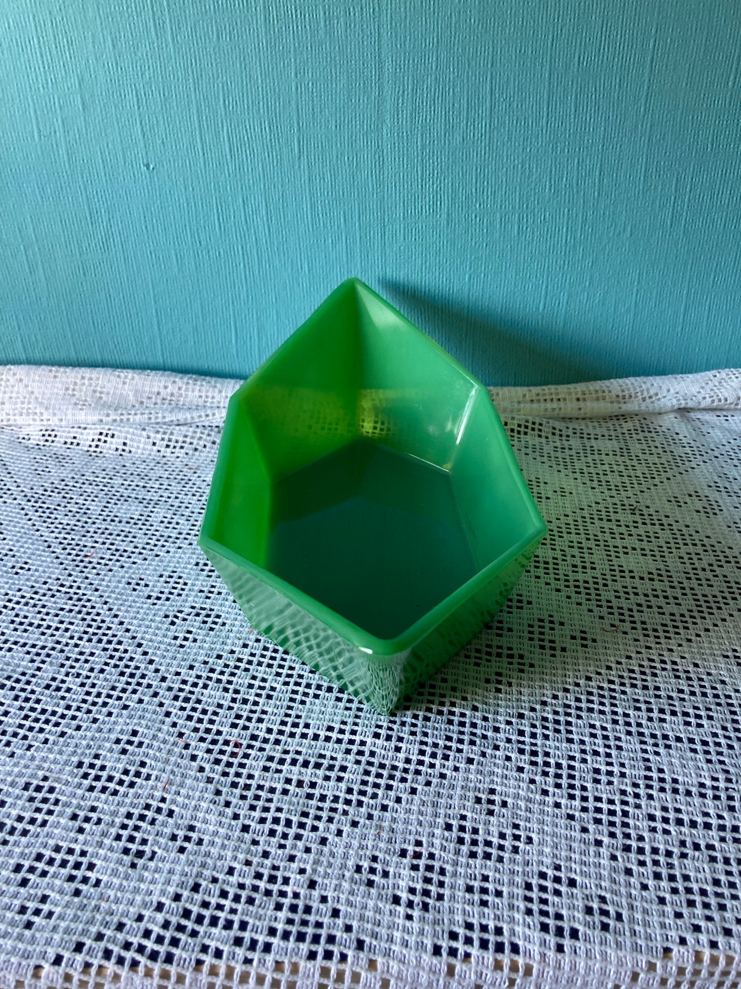 Davidson Green Cloud Glass Boat Shape Bowl