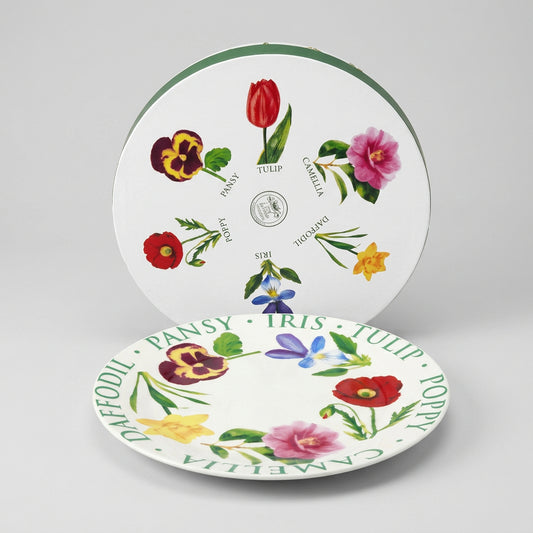 Flower-Named Floral Plate, Boxed