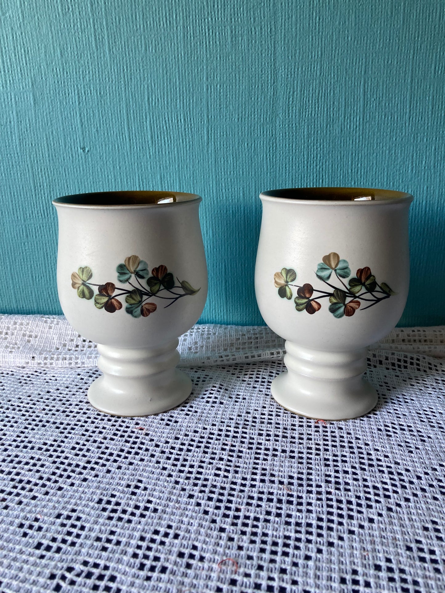 Denby Shamrock Goblet Pair