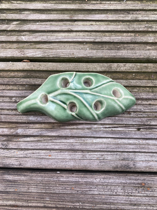 Ceramic Leaf Candle Holder 6 Holed Table Decor Prop