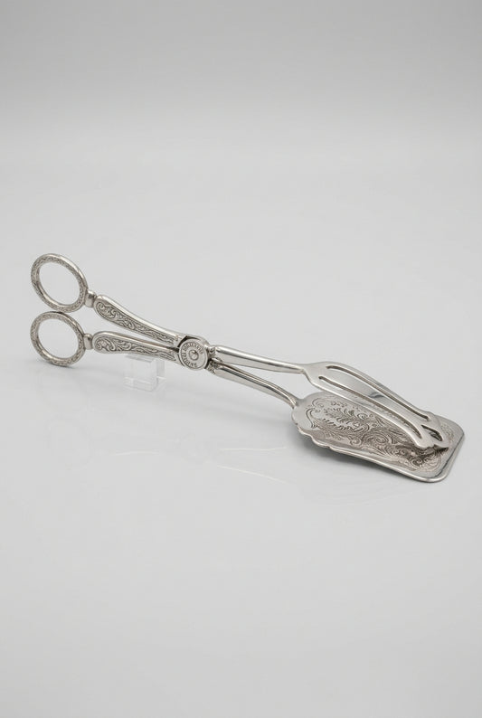 Pierced Silver-Plate Serving Tongs