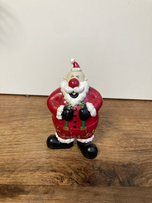 Jolly HO HO HO Santa Ornament Resin Red Nosed Father Christmas