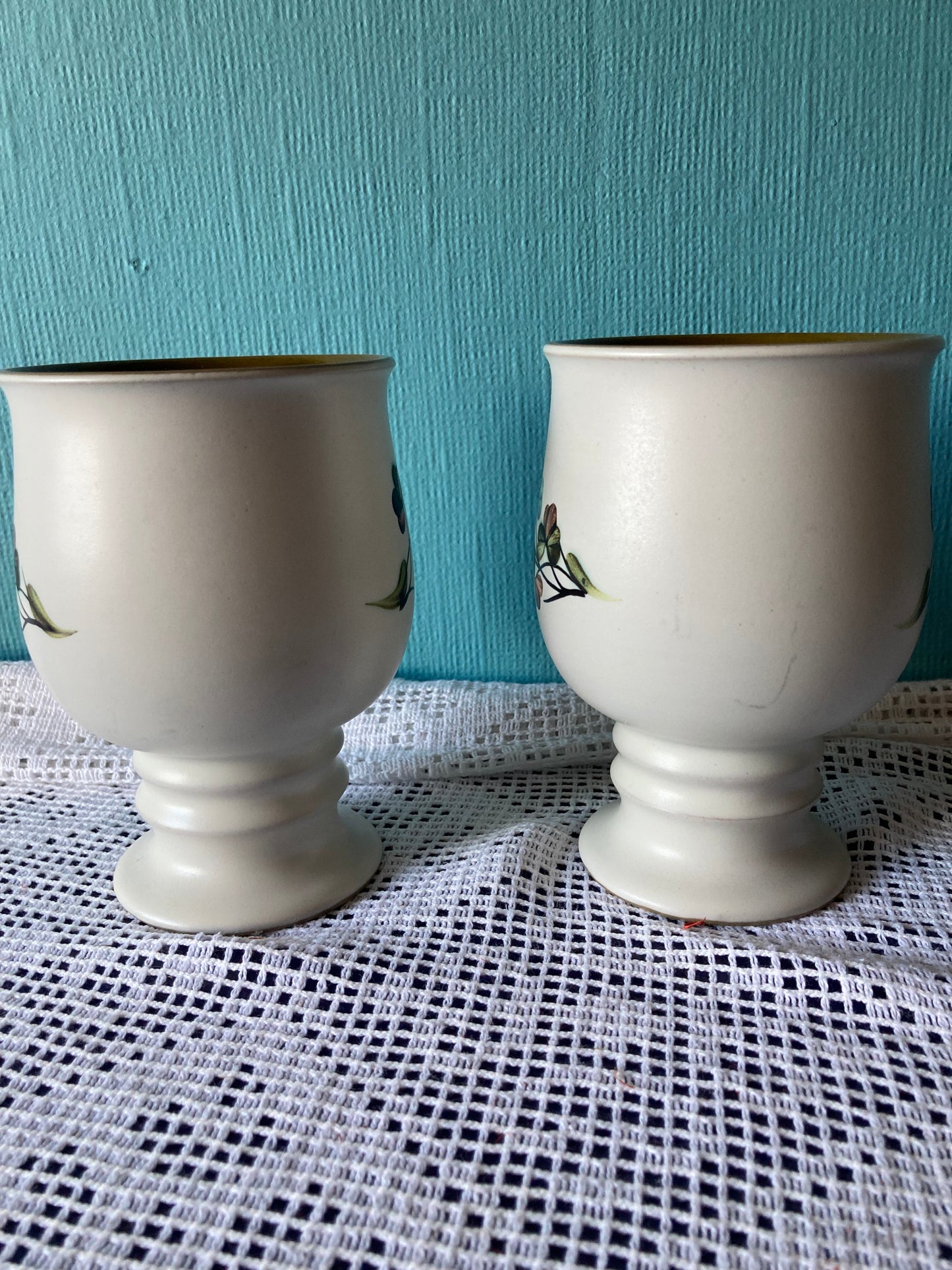 Denby Shamrock Goblet Pair