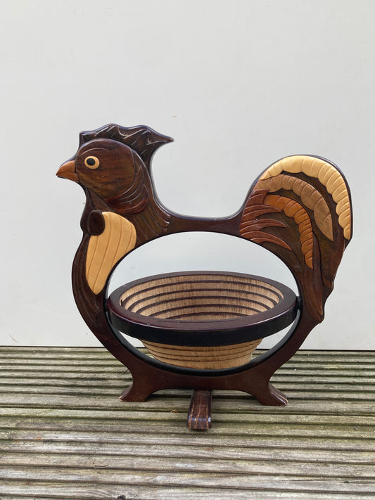 Wooden Chicken Collapsible Fruit Bowl