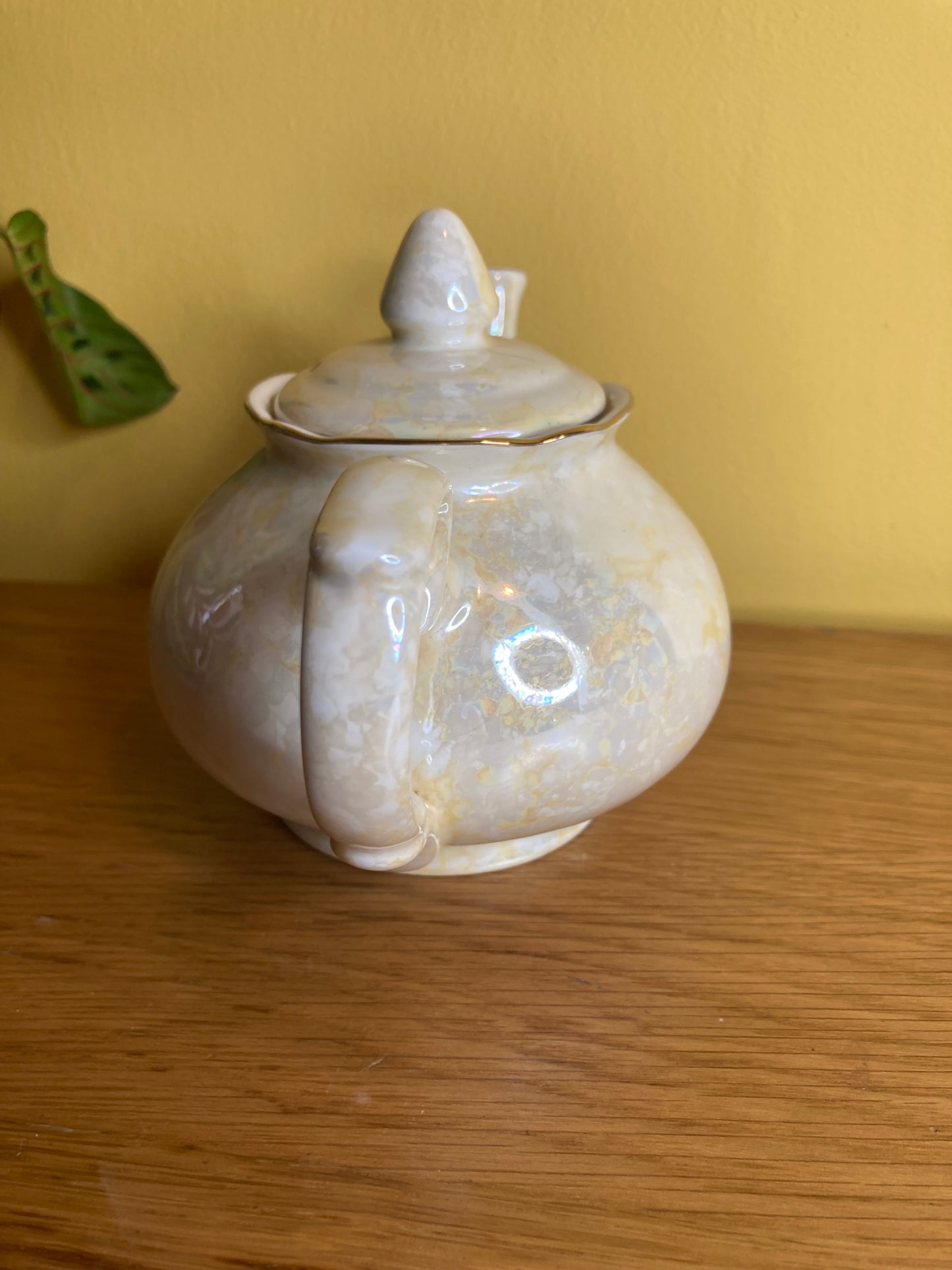 Vintage Pearlescent Teapot Tea for 1 Fine Bone China