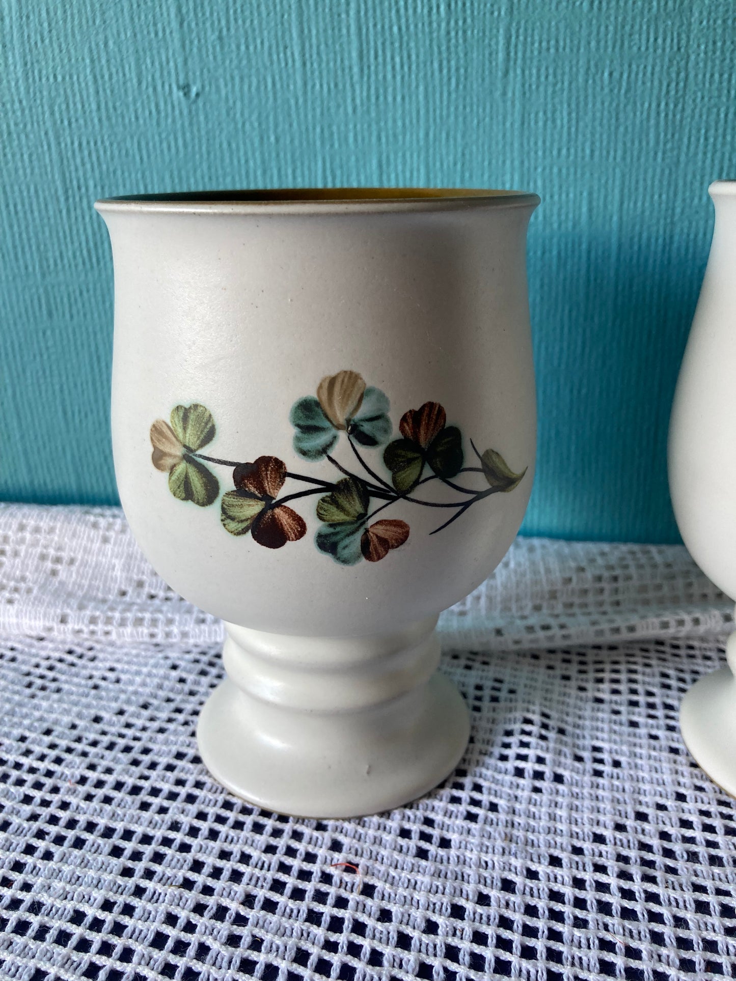 Denby Shamrock Goblet Pair